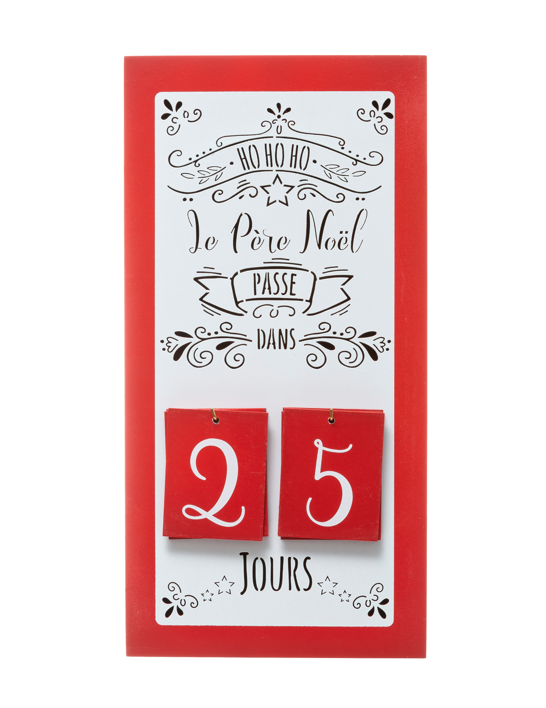 Adventskalender aus Holz mit Zählfunktion 40 x 20 cm
