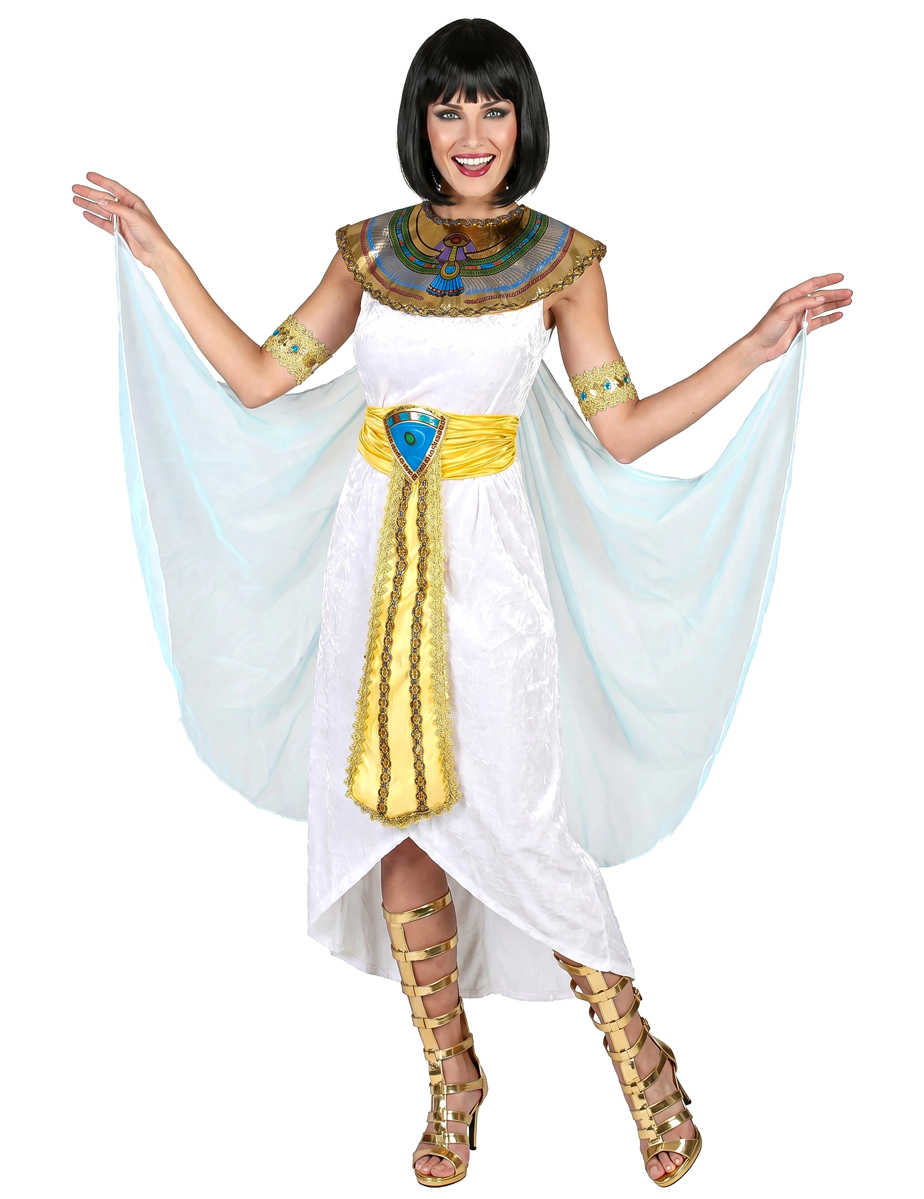 Ägypterin Kostüm ägyptische Königin weiss-gold-blau