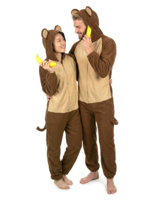 Affen-Paarkostüm Fasching braun
