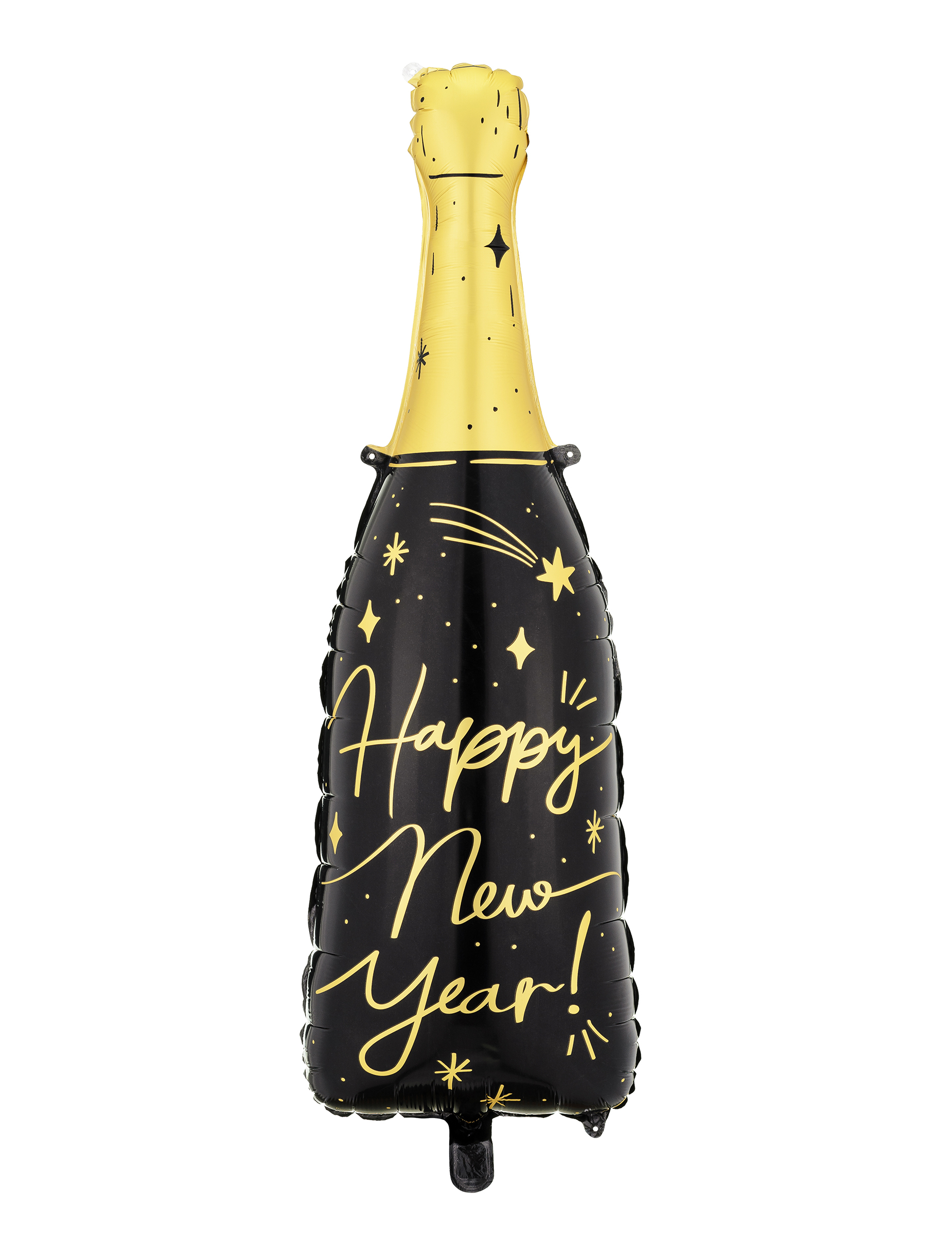 Aluminiumballon Champagner Flasche Motiv Gold 98cm