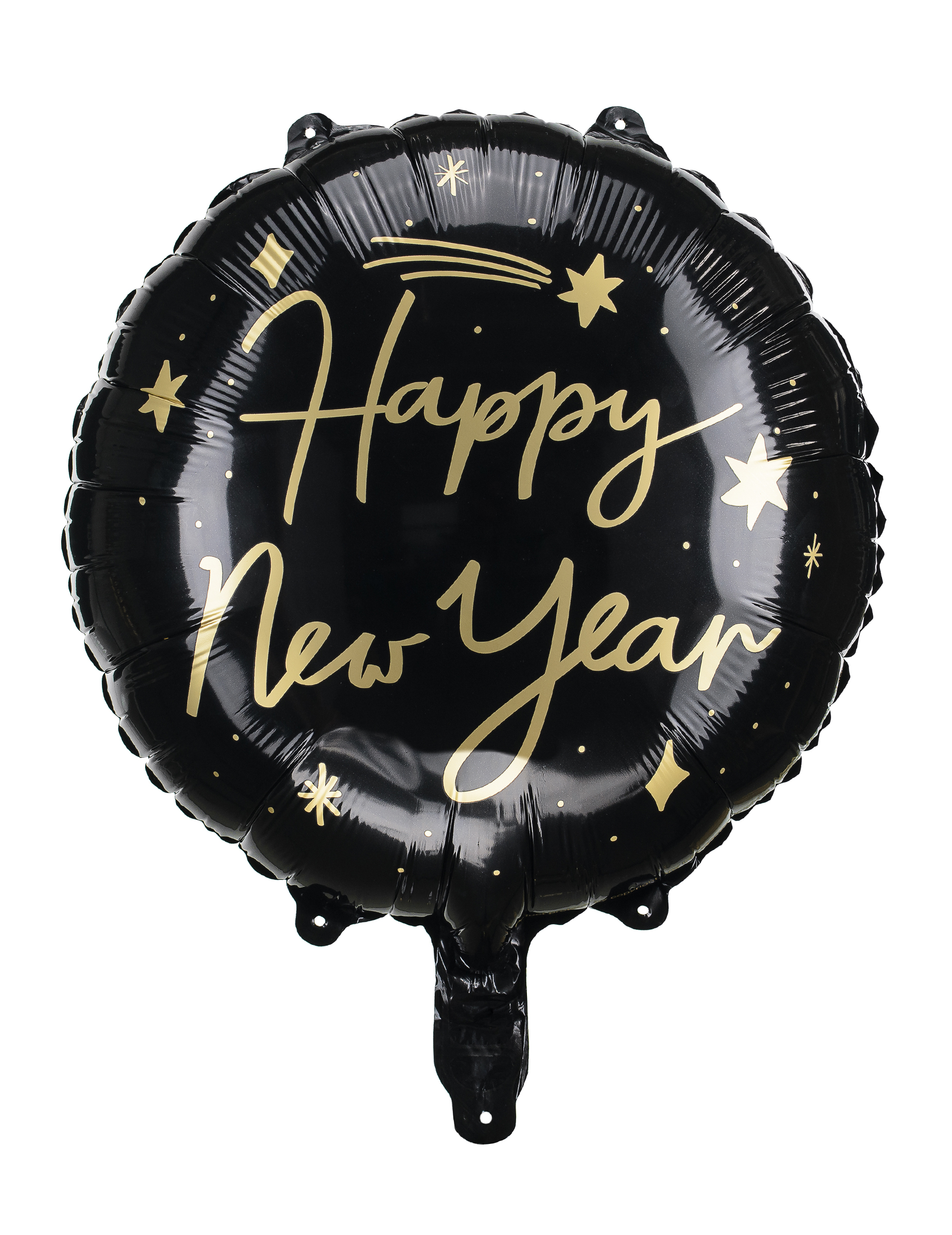 Aluminiumballon Happy New Year Schwarz-Gold 45cm
