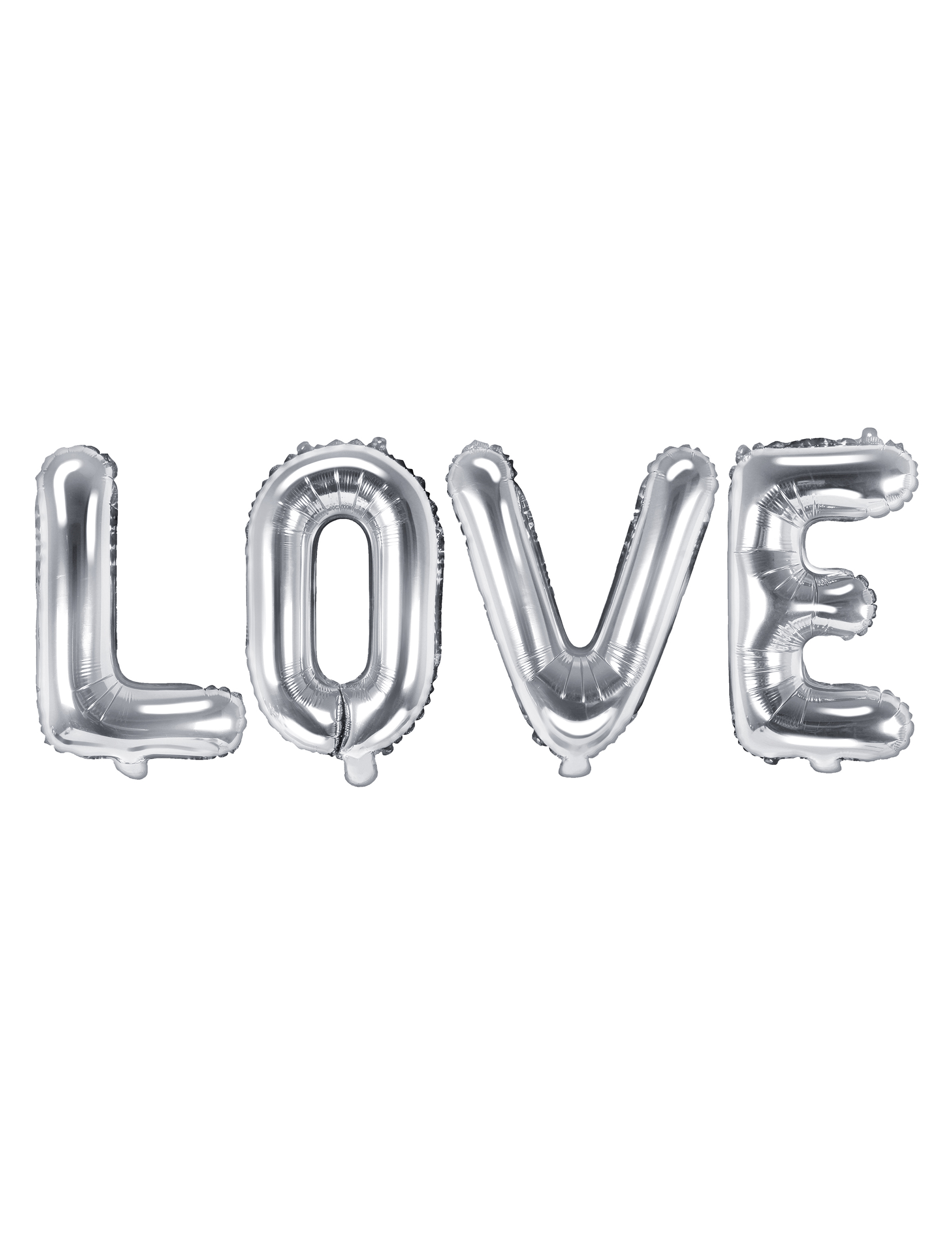 Aluminiumfolienballon Buchstaben LOVE Silber 140 x 35 cm