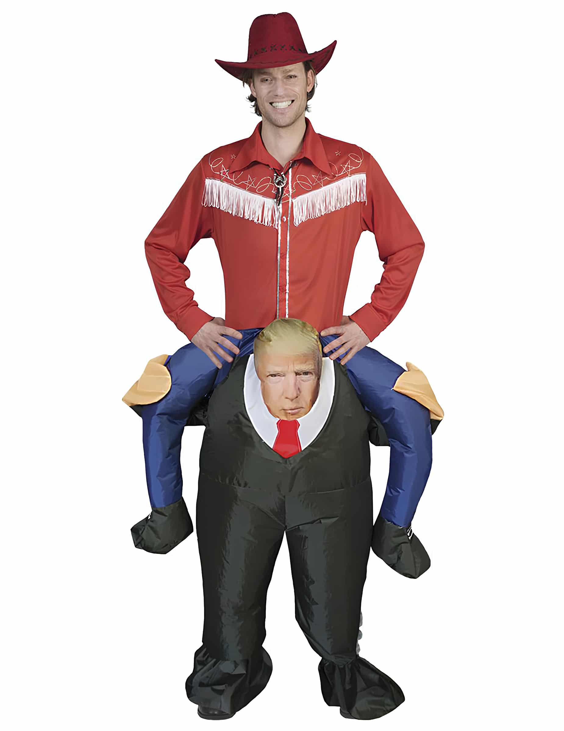 Amerikanischer Präsident Kostüm aufblasbar schwarz-rot