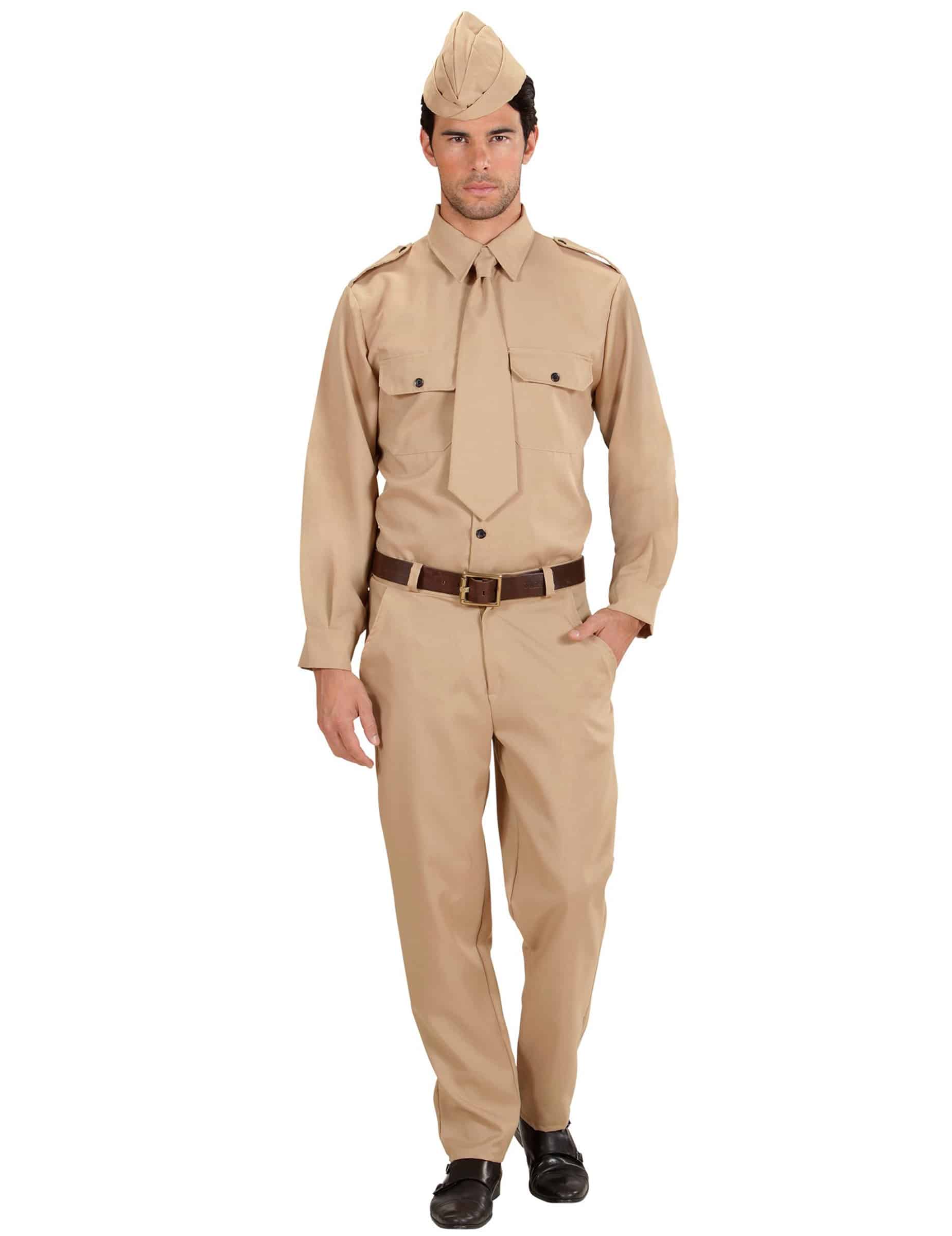 Amerikanischer Soldat - Herren-Kostüm - sandfarben