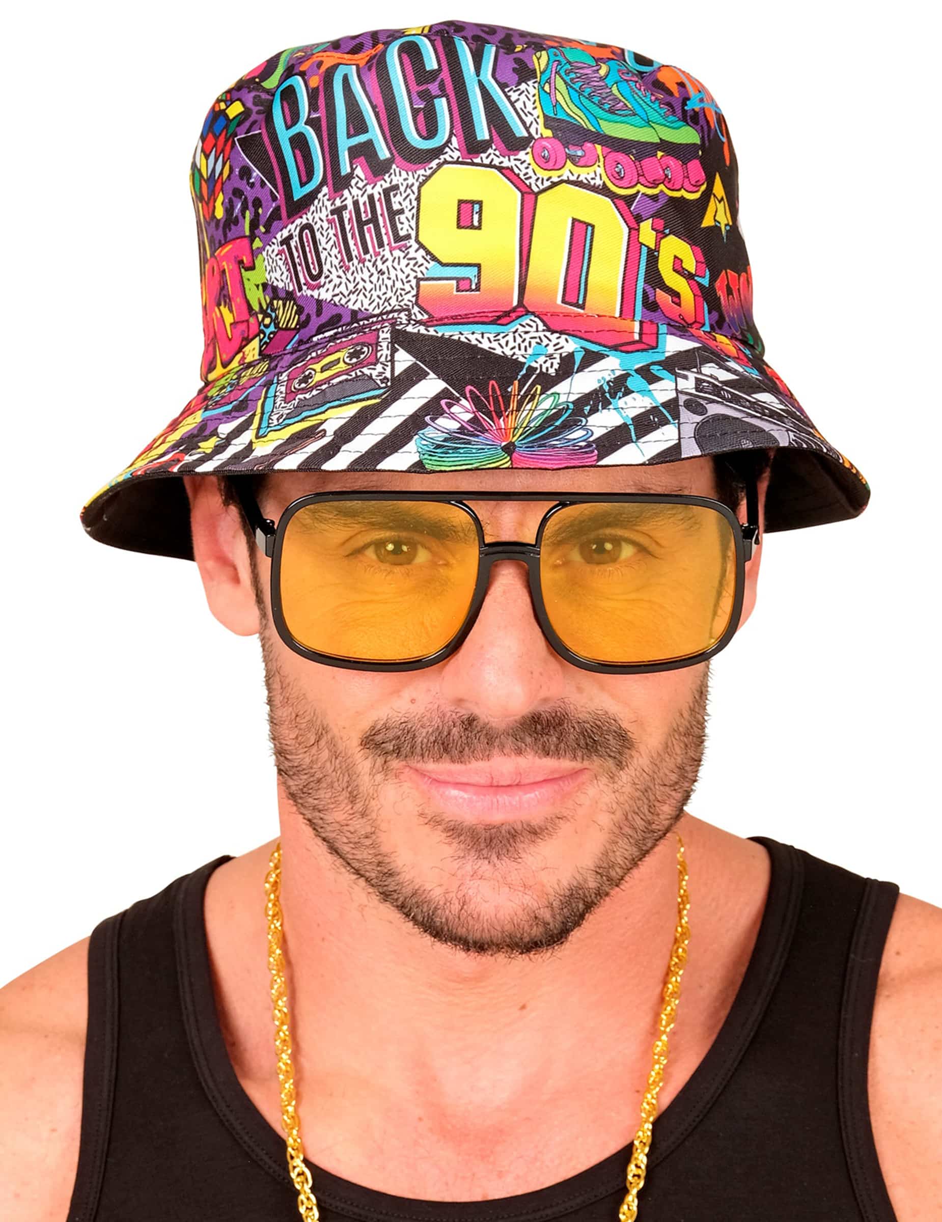 Anglerhut 90er Jahre Bob back to the 90's für Erwachsene bunt