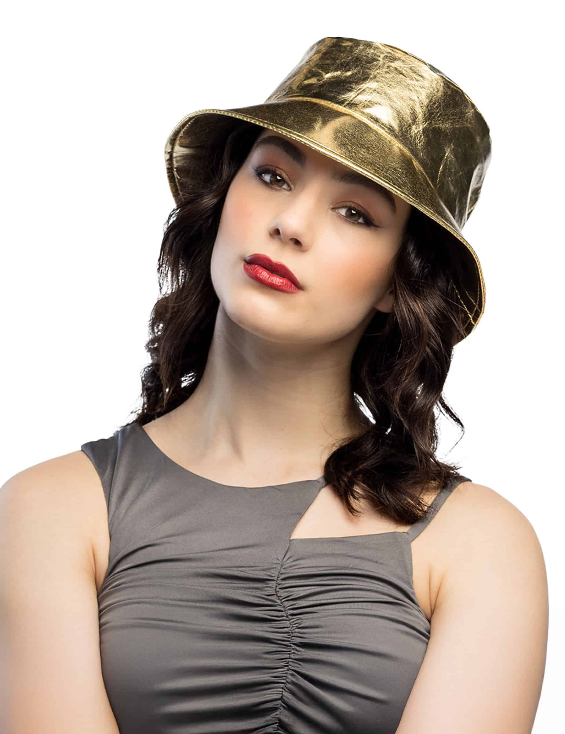 Anglerhut Metallic Gold Metallic-Bob für Erwachsene gold