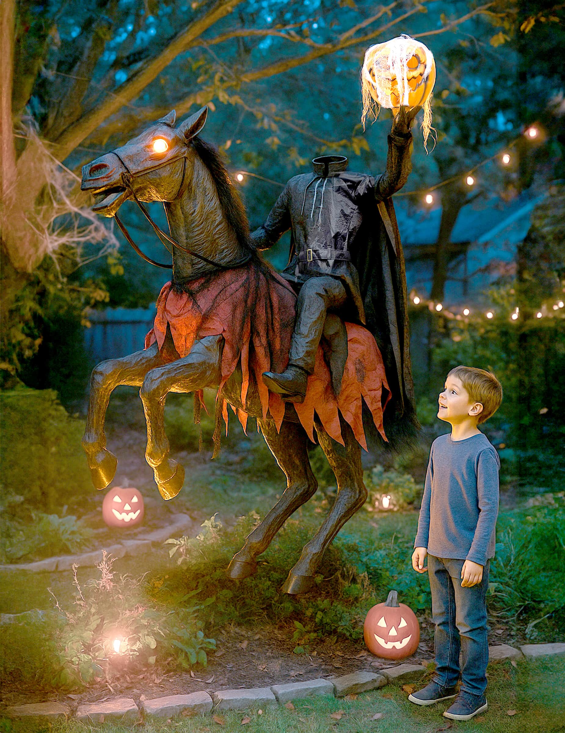 Animatronic Kopfloser Reiter für Halloween