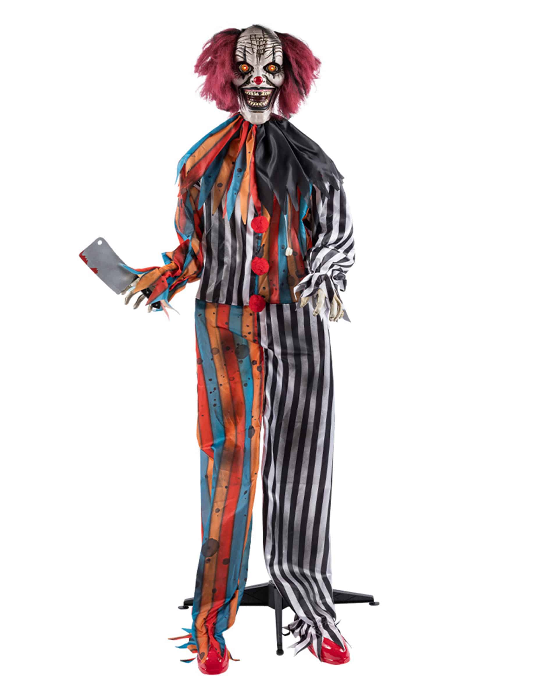 Animierte Dekoration böser Metzger-Clown mit Bewegung 175 cm