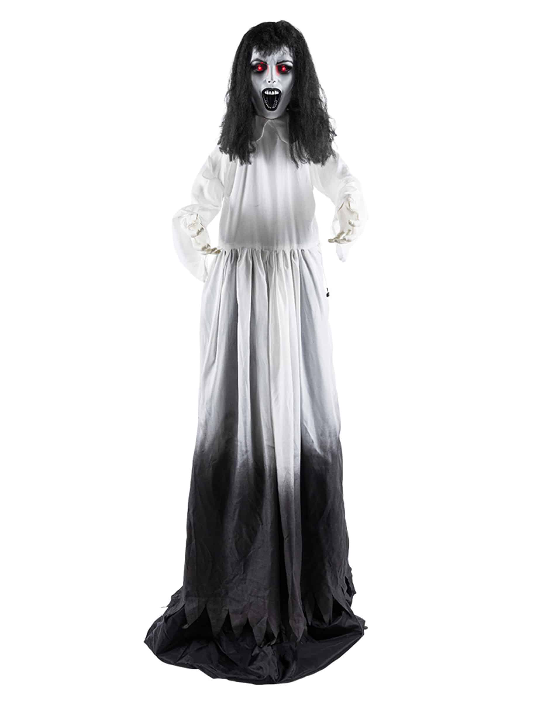 Animierte ausfahrbare Geisterwitwe Halloween-Deko 190-225cm mit Bewegung