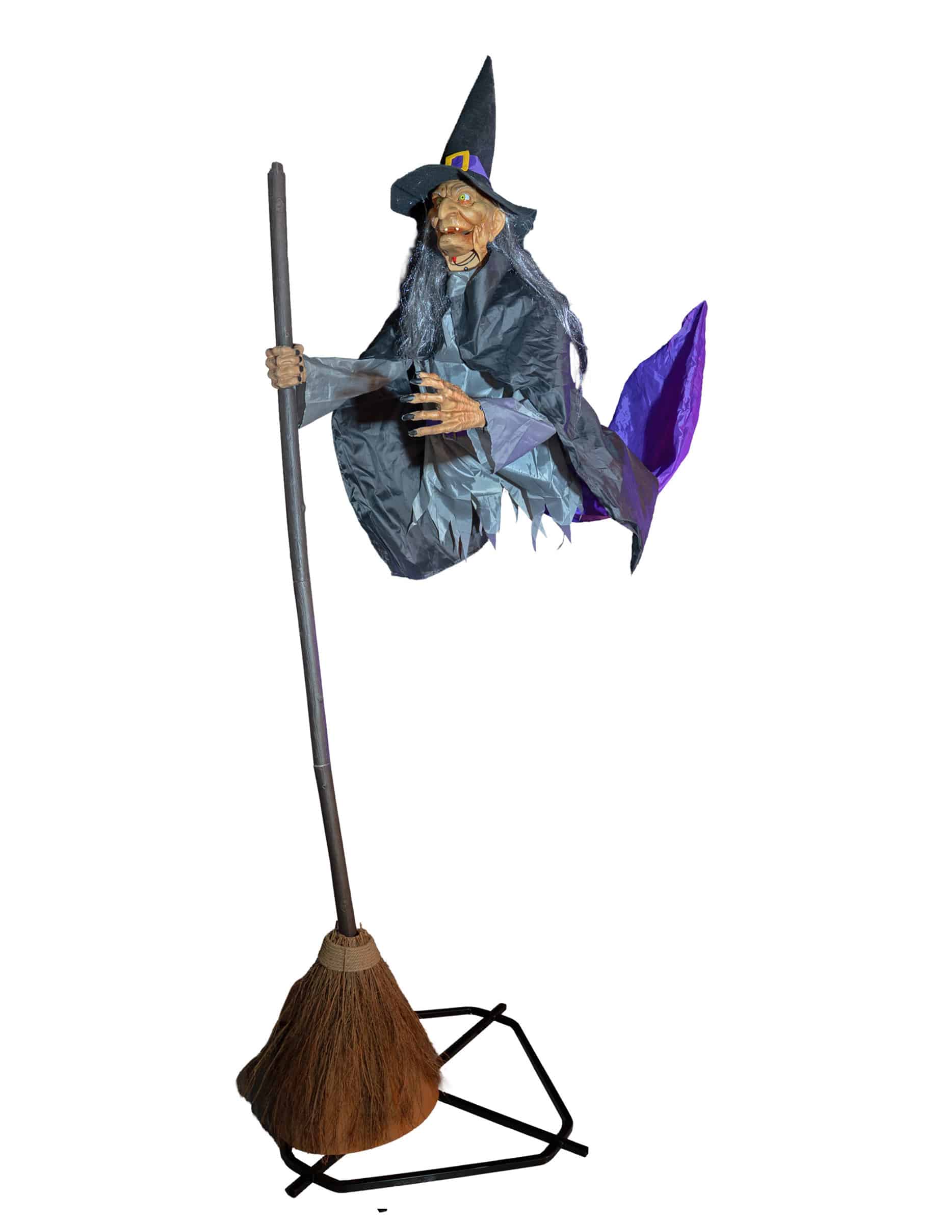 Animierte fliegende Hexe Halloween-Deko 310 cm