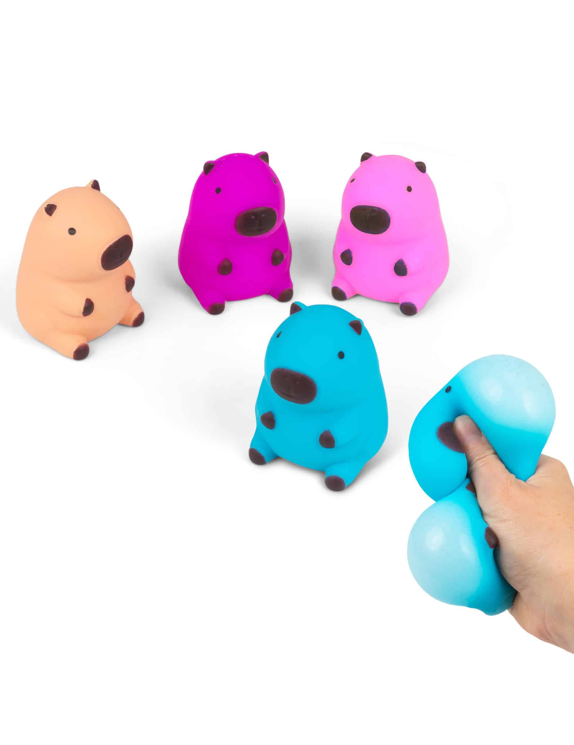 Anti Stress Ball Capybara Squishy Ball Orange Pink Blau