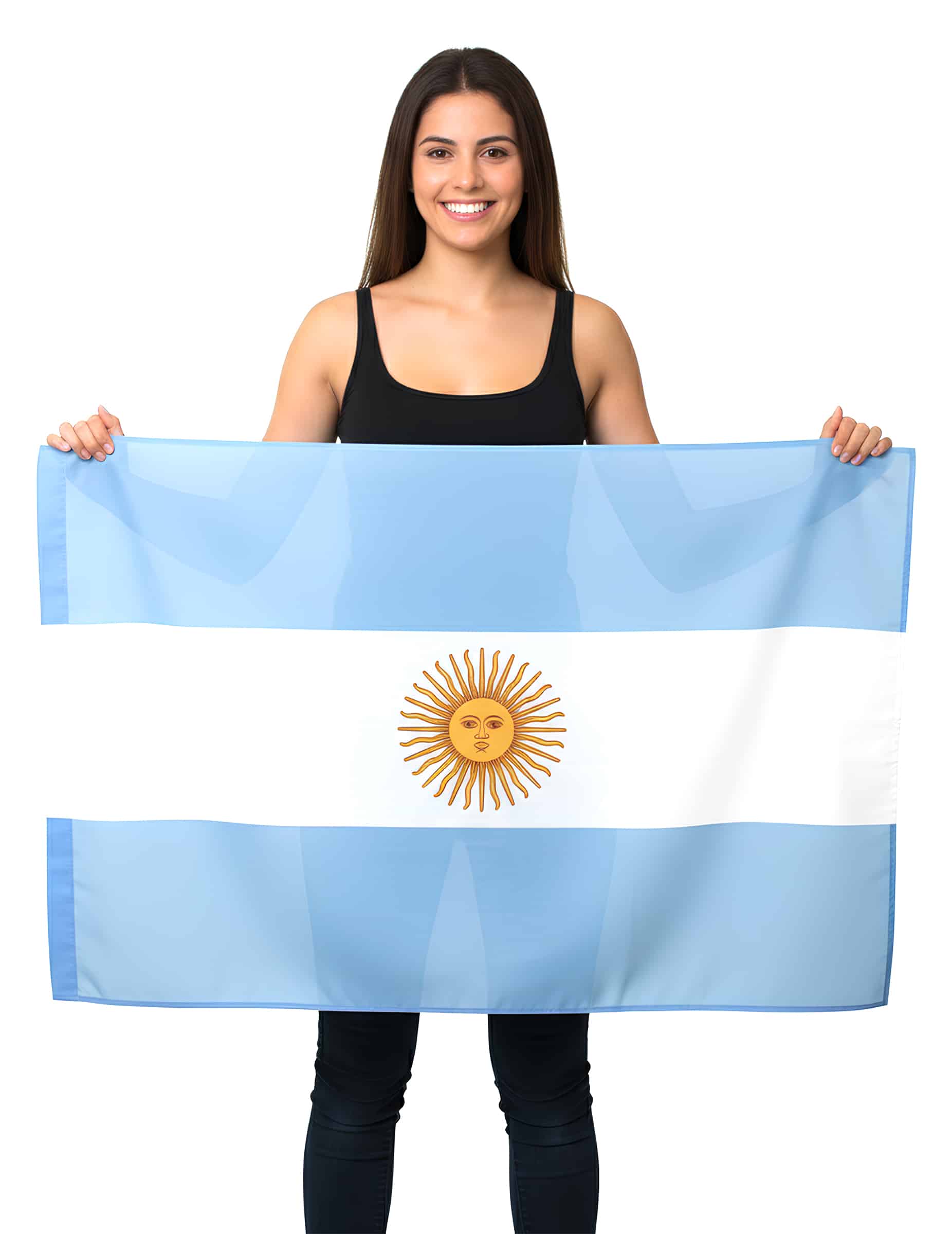 Argentinische Flagge aus Stoff 150 x 90 cm Nationalflagge Argentinien für Deko + Events