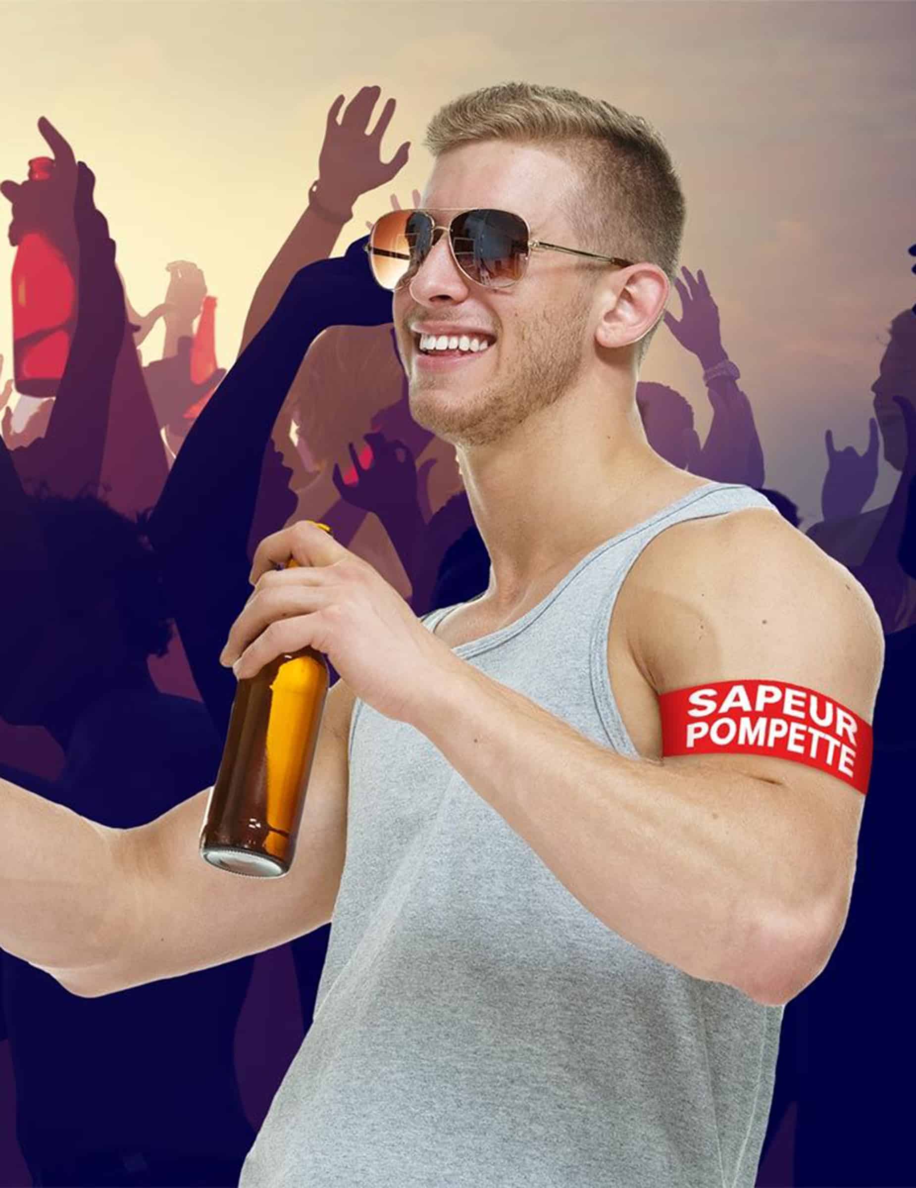 Armbinde Feuerwehr Party Erwachsene rot Brassard apéro sapeur pompette