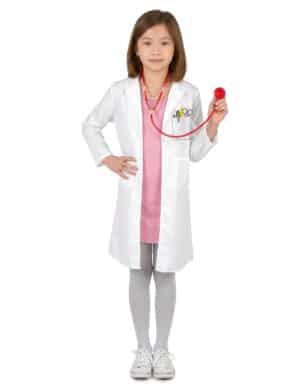 Arzt-Kinderkostüm Chefärztin weiss-rosa