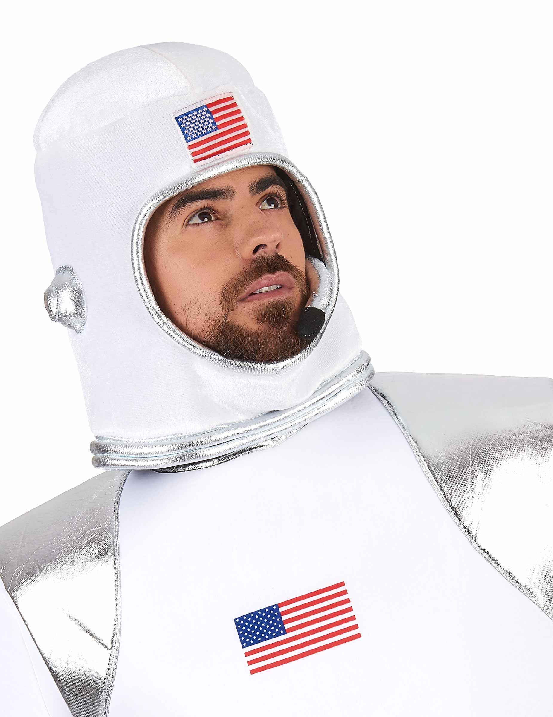 Astronauten-Helm Raumfahrer-Kopfbedeckung USA weiss