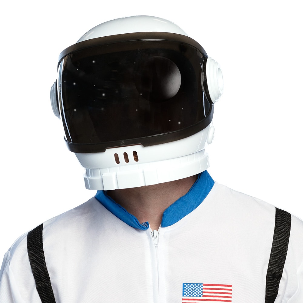 Astronauten Helm für Erwachsene weiß-schwarz