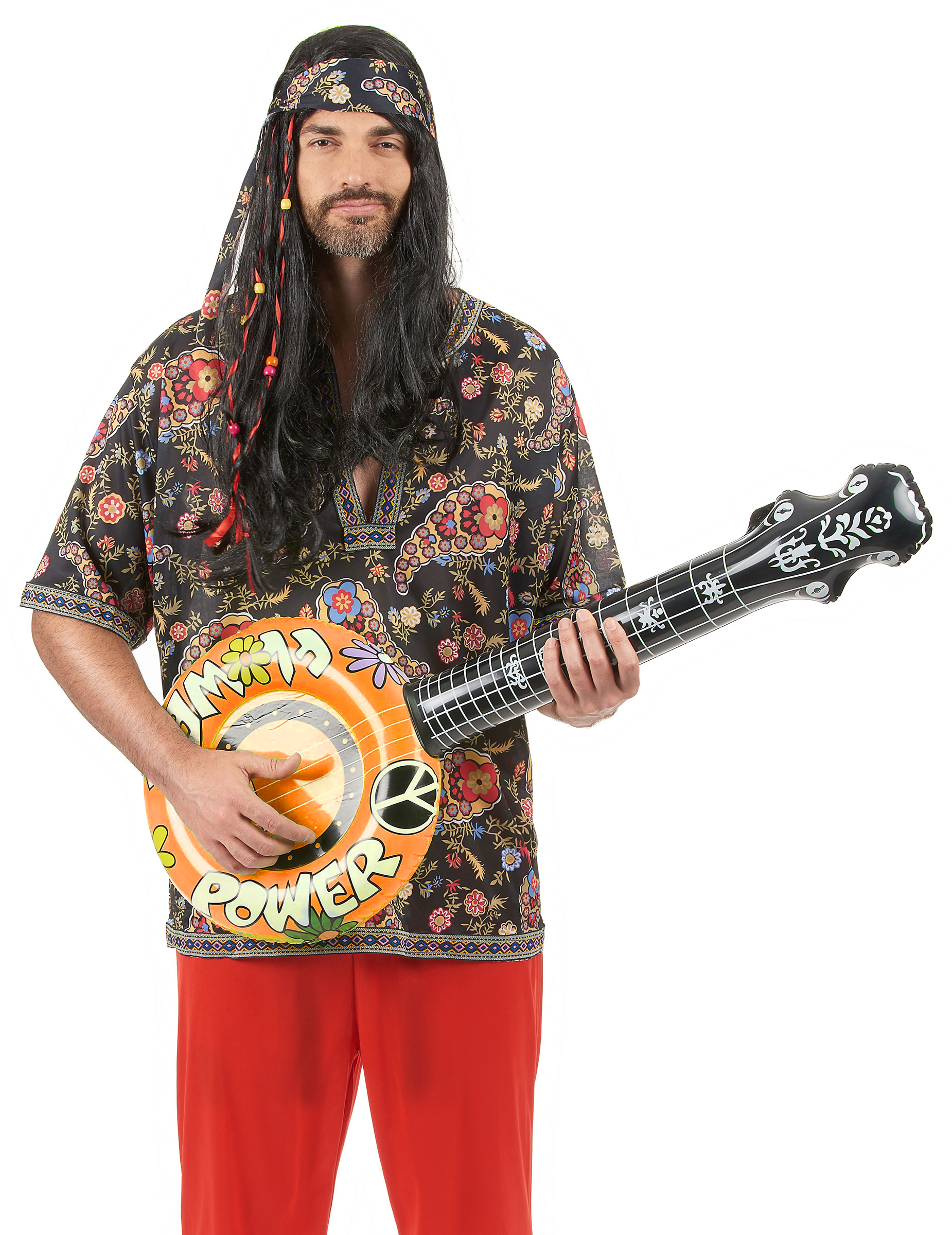 Aufblasbares Banjo Kostüm-Zubehör bunt 100cm