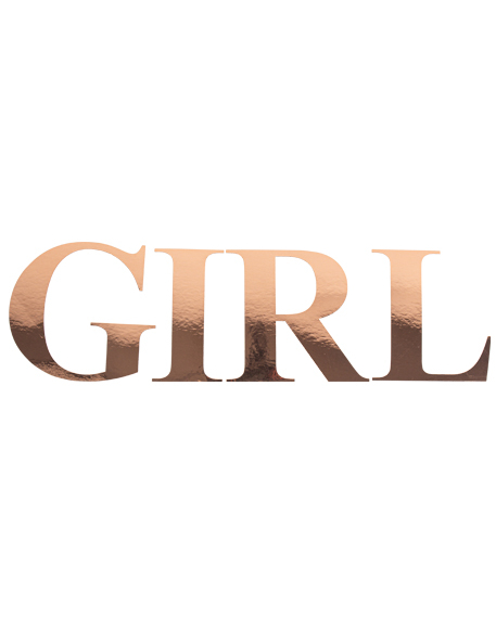 Aufkleber GIRL Buchstaben Rosegold 15 cm