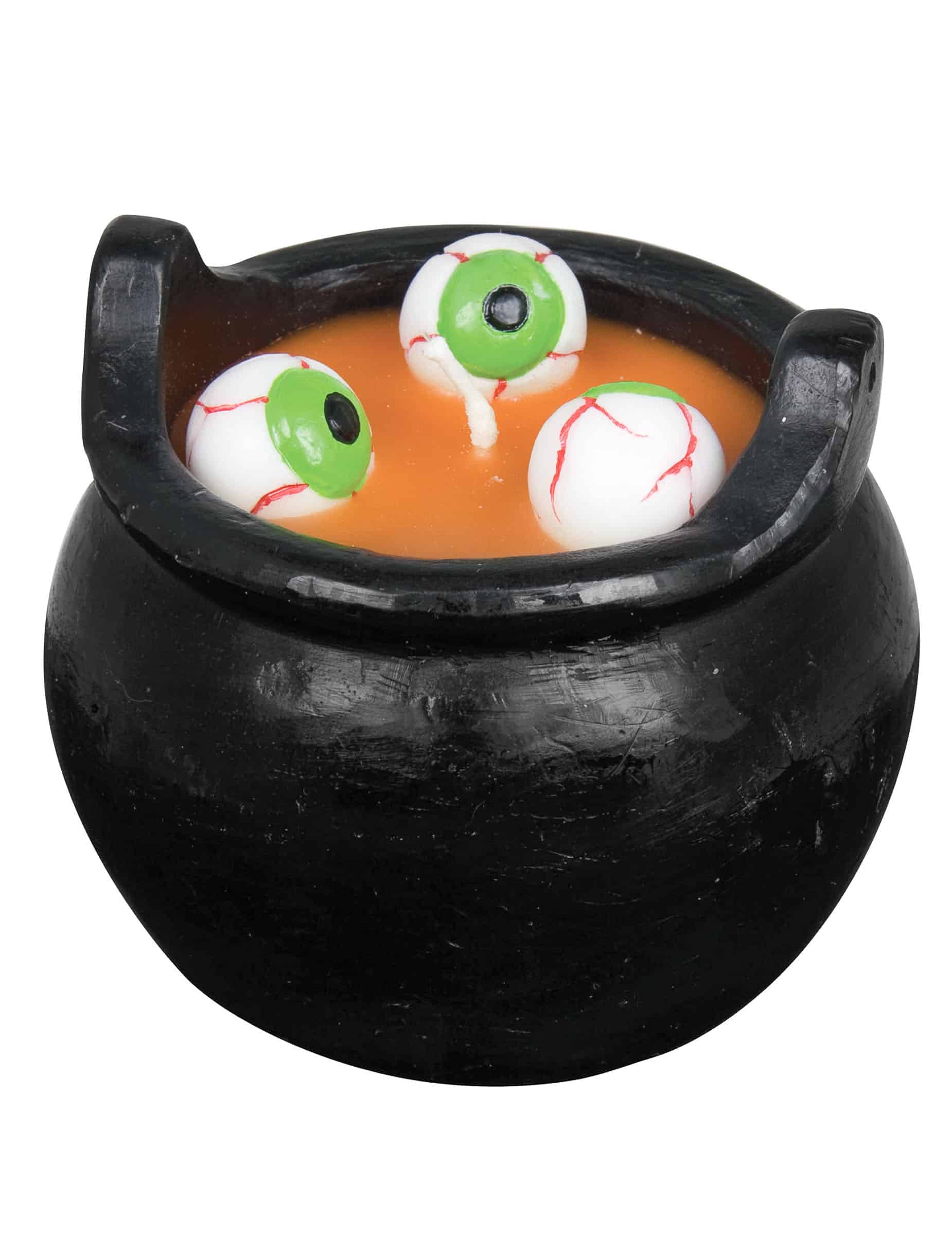 Augenkessel Deko-Kerze Halloween-Tischdeko bunt