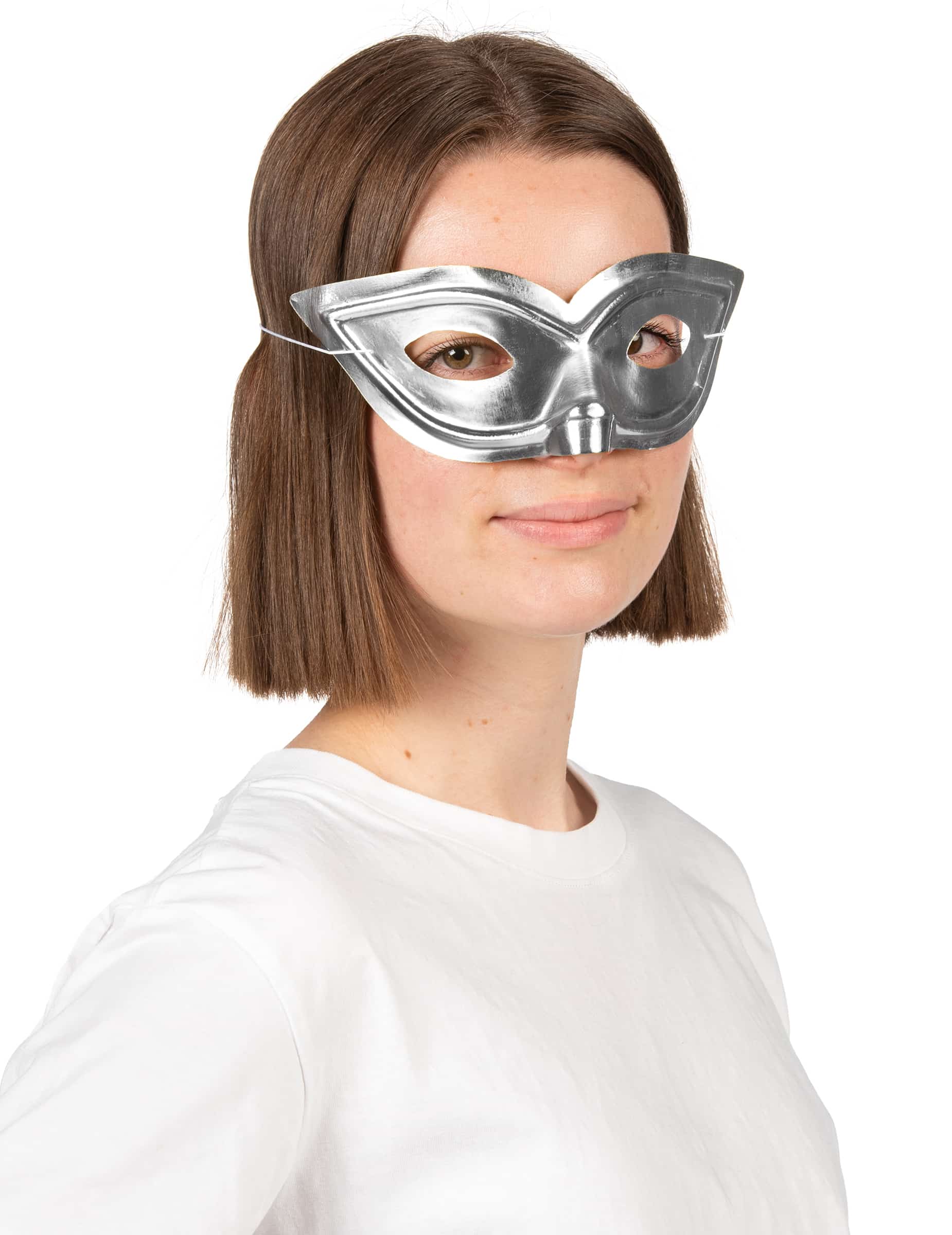 Augenmaske Silber Glitzer Loup silbern glänzend Erwachsene