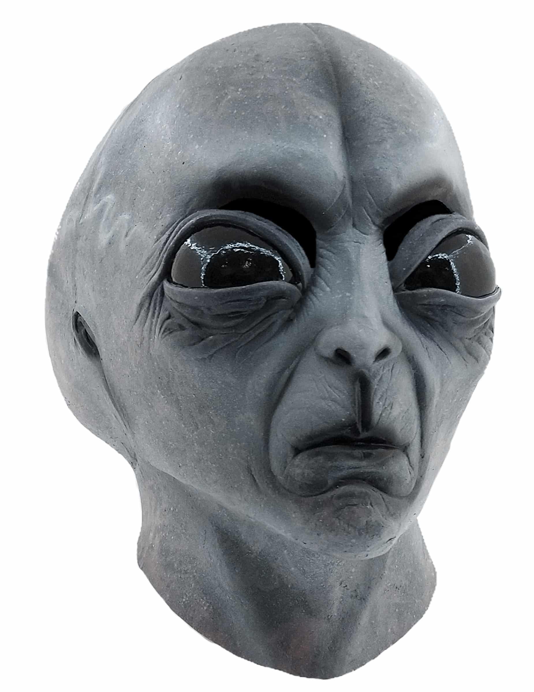 Ausserirdischer Halloween-Maske grau-schwarz