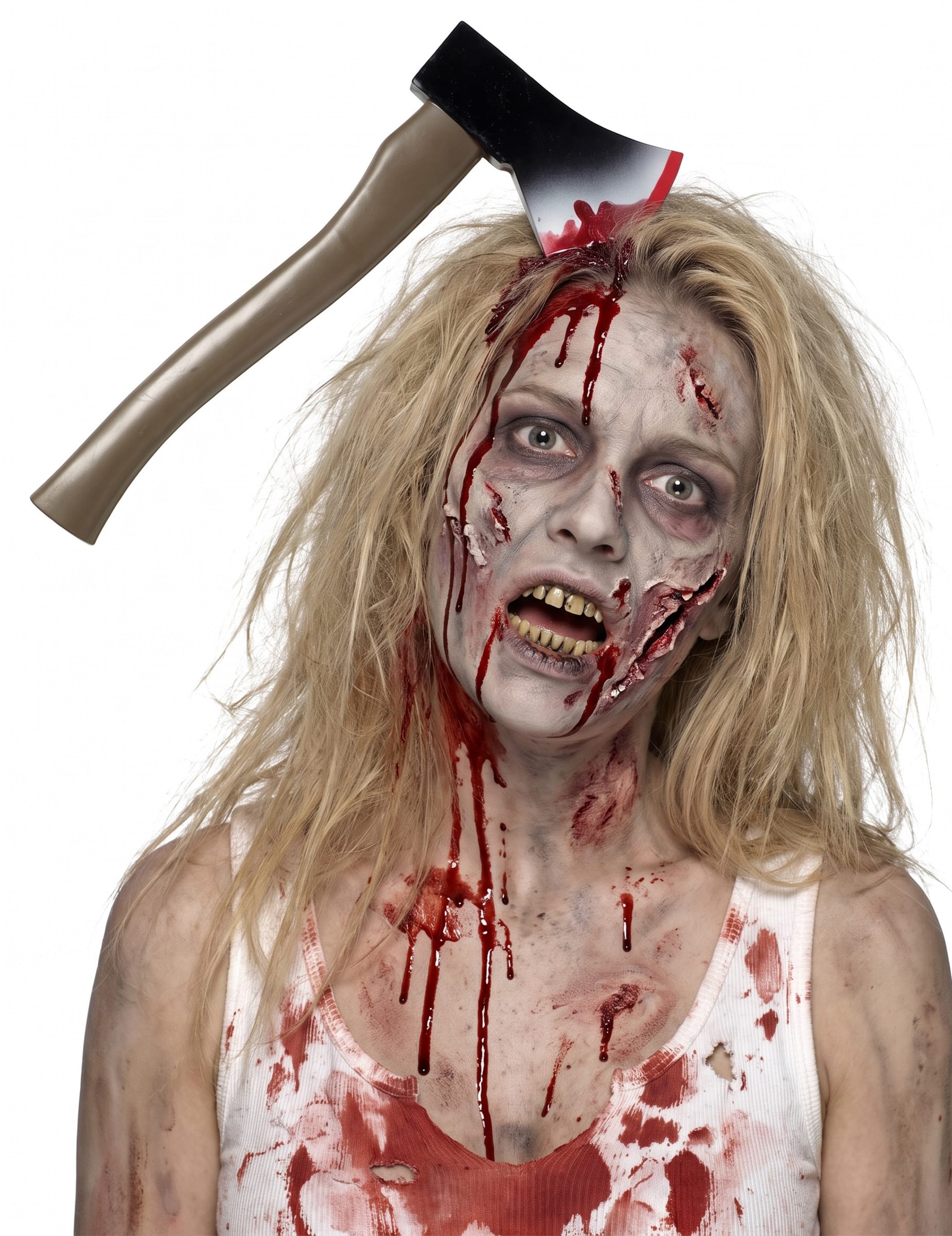 Axt im Kopf Halloween-Haarreif braun-schwarz-rot