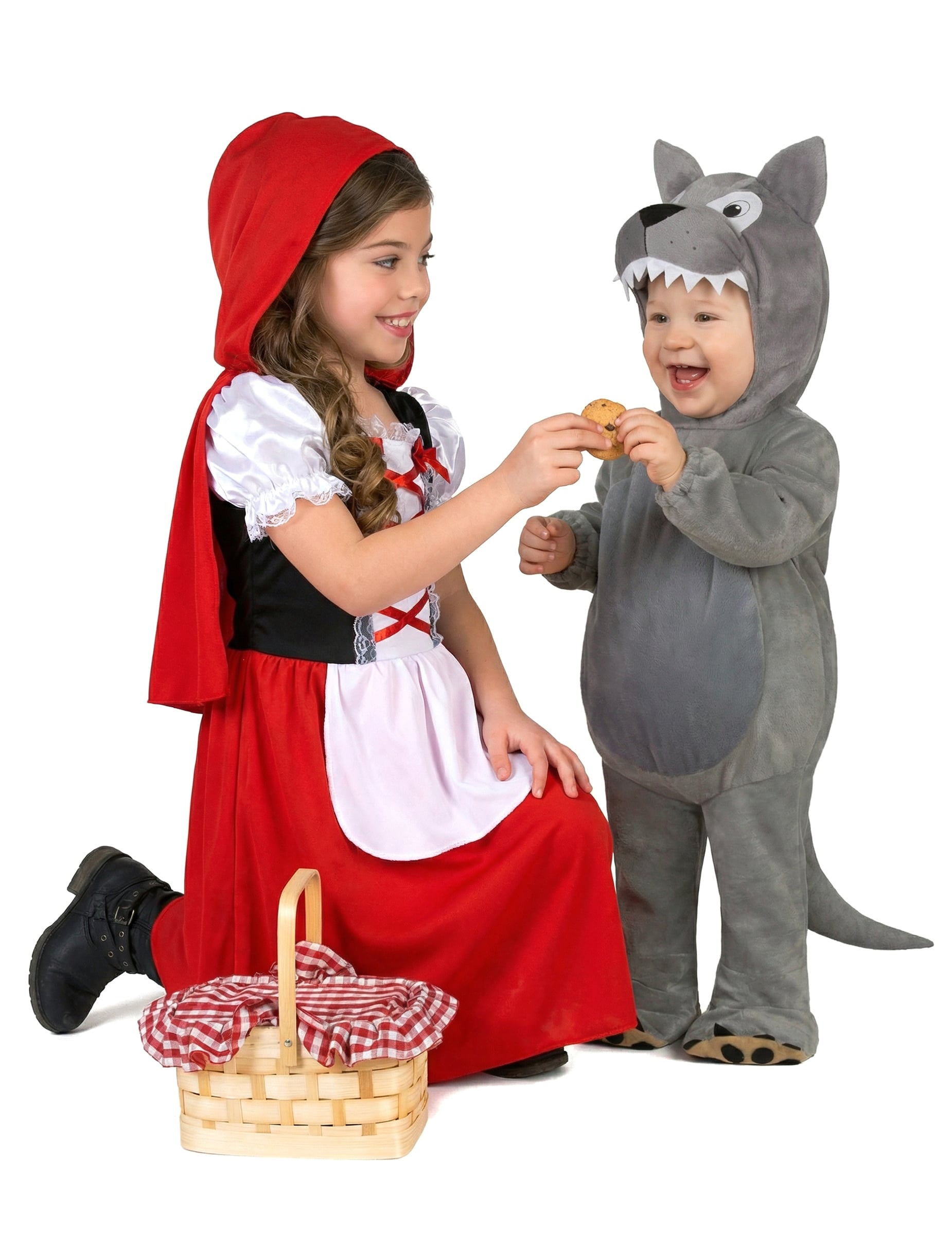 Baby-Wolf und Rotkäppchen Kinder-Partnerkostüm