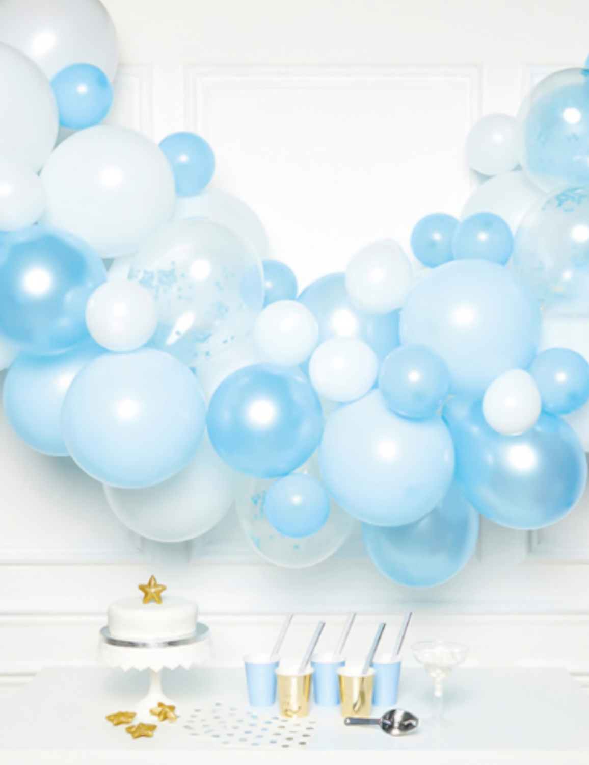 Ballonbogen-Set Farbverlauf Blau 70-teilig