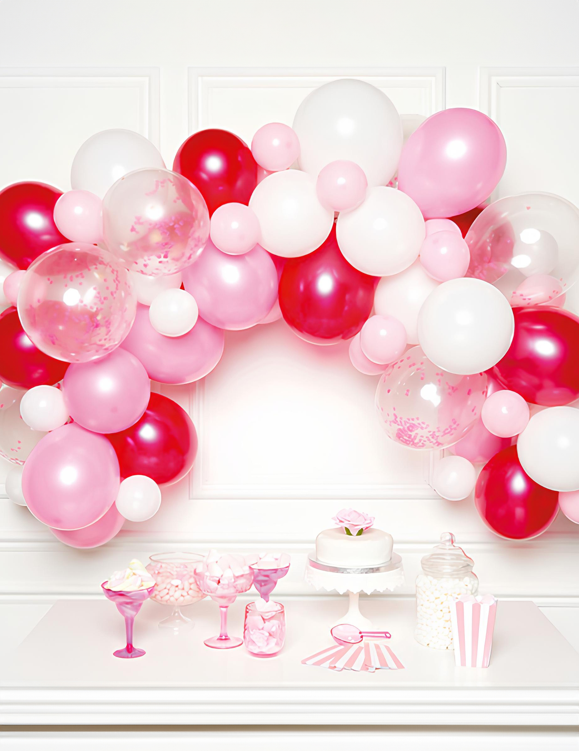 Ballonbogen Set Rosa Farbverlauf 70-teilig