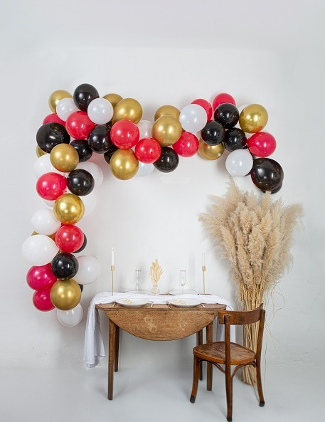 Ballonbogen Set Rot Schwarz Gold