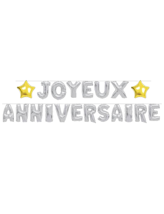 Ballongirlande Happy Birthday Silber 6 m