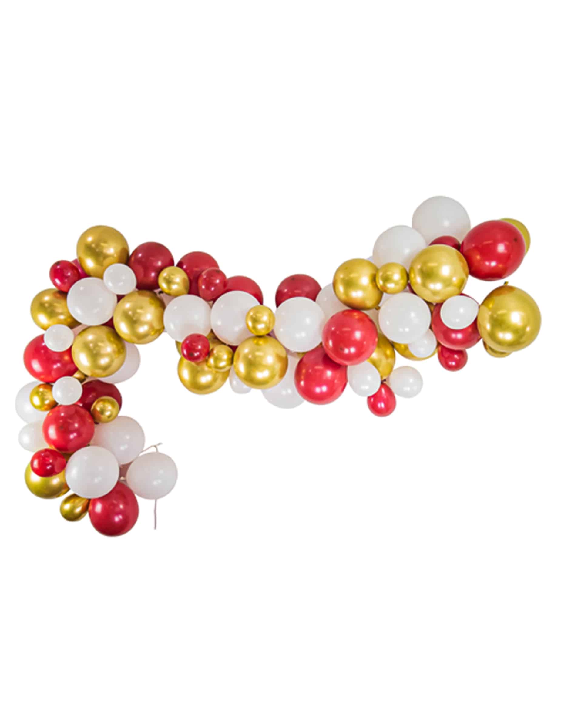 Ballongirlande Set 80 Luftballons Rot Weiß Gold Weihnachten