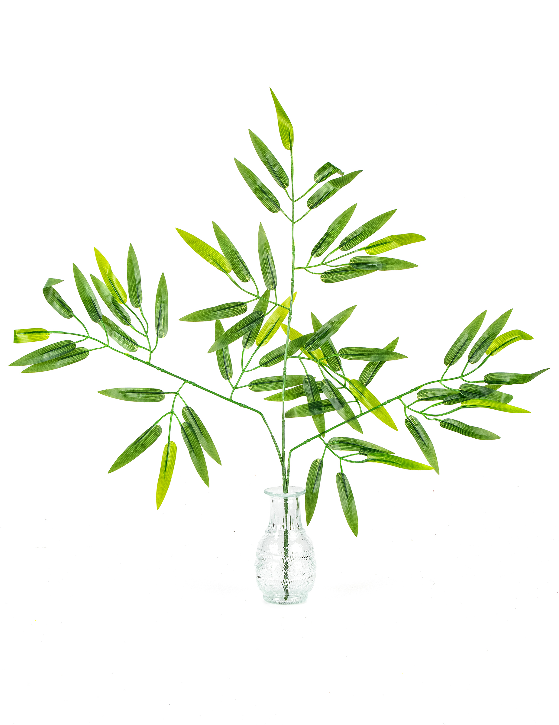 Bambuszweig mit 60 Blättern - 58 cm Tropische Party-Deko