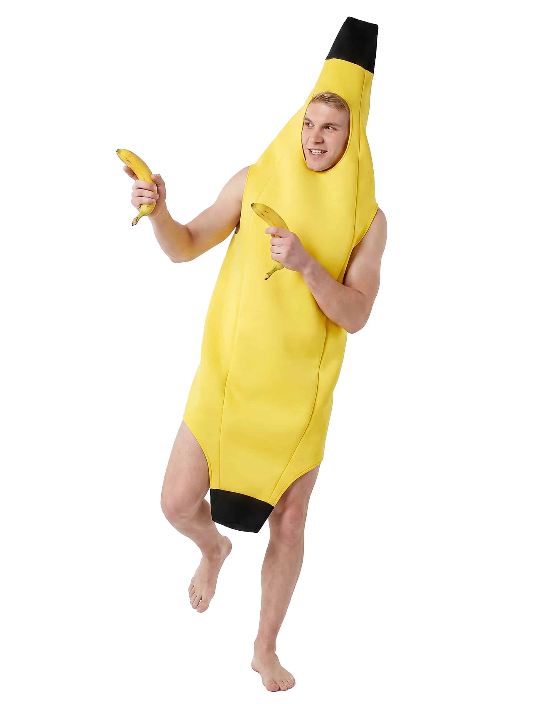 Banane Karneval-Kostüm für Erwachsene gelb-schwarz