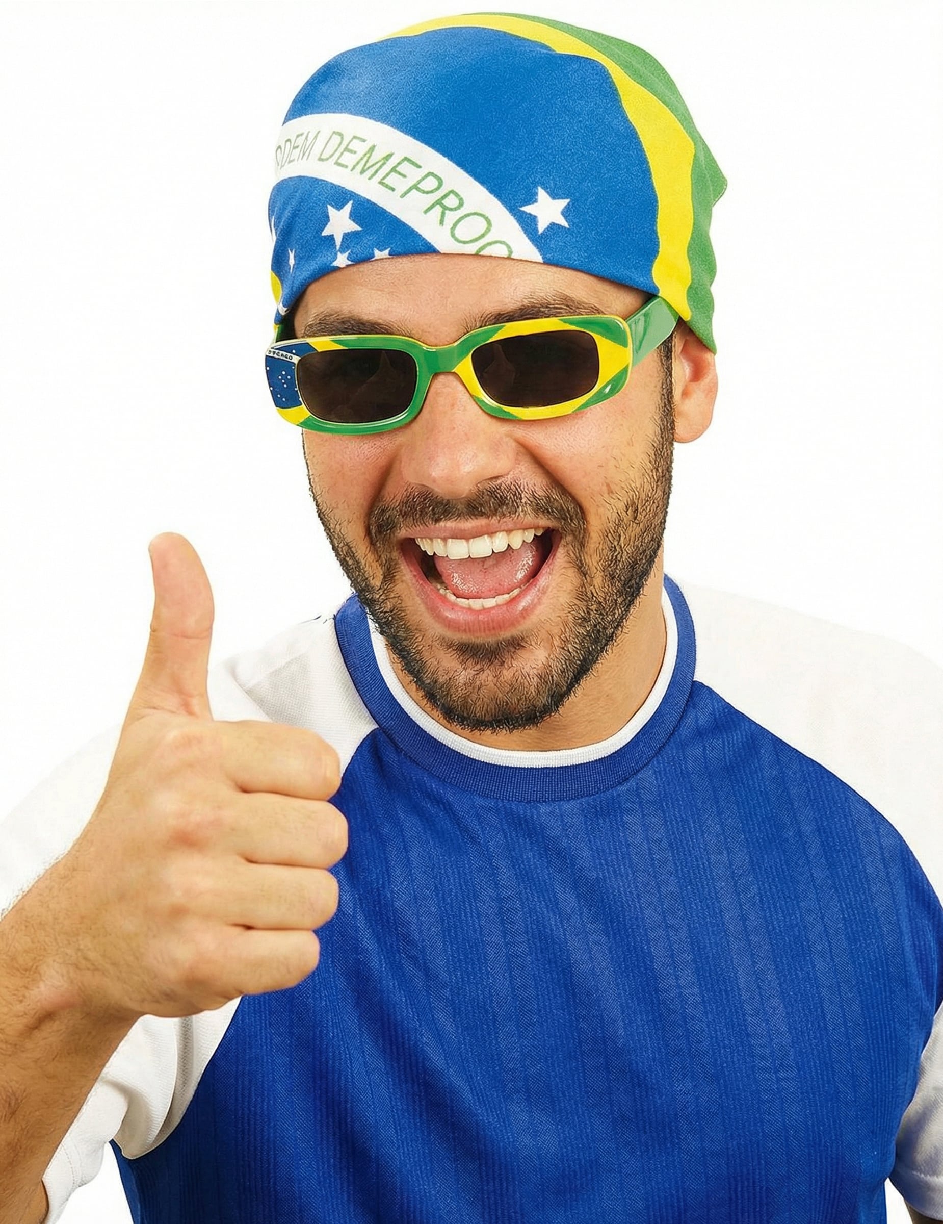 Bandana Kopftuch Brasilien-Flagge bunt 45x45cm