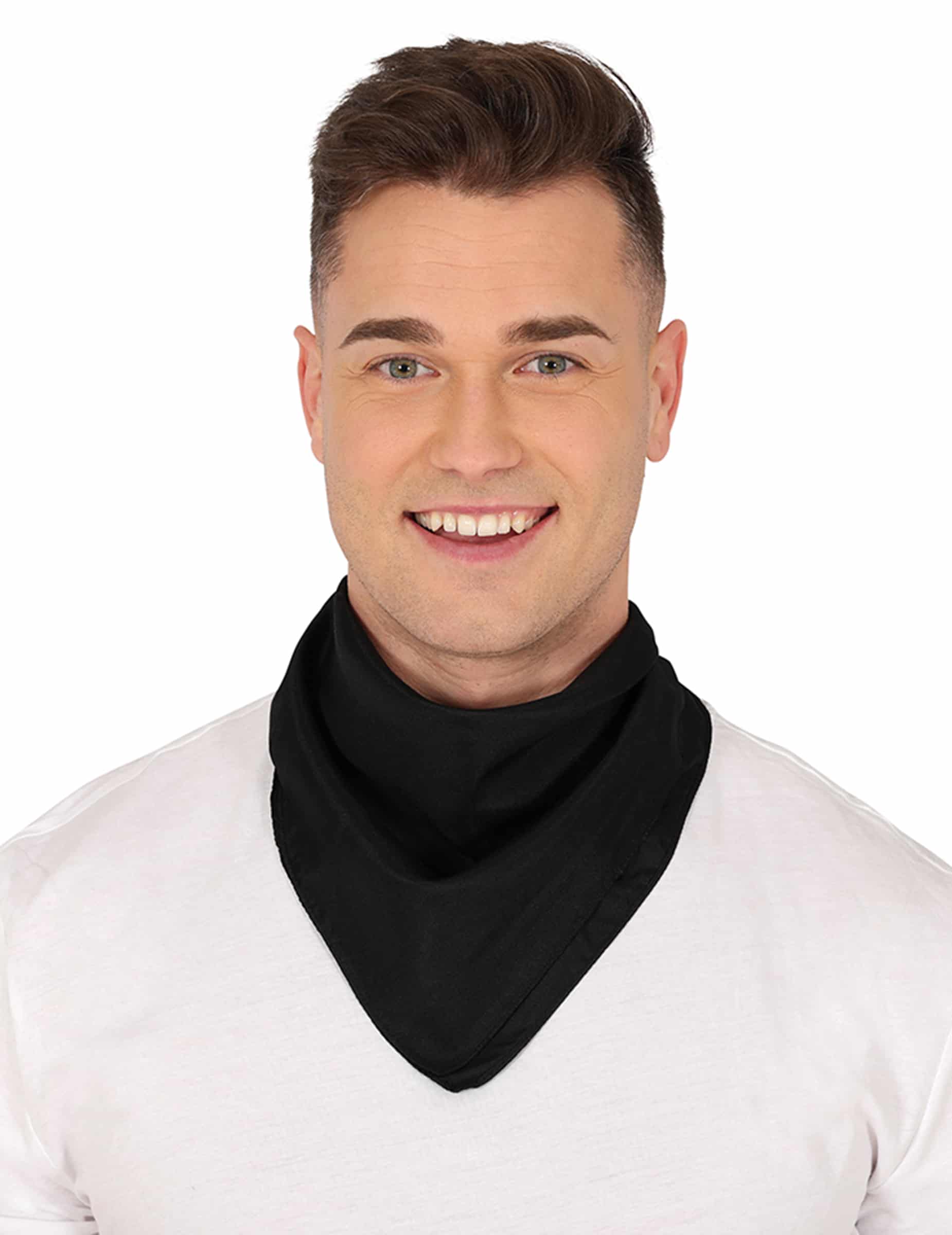 Bandana Schwarz für Erwachsene einfarbig schwarz