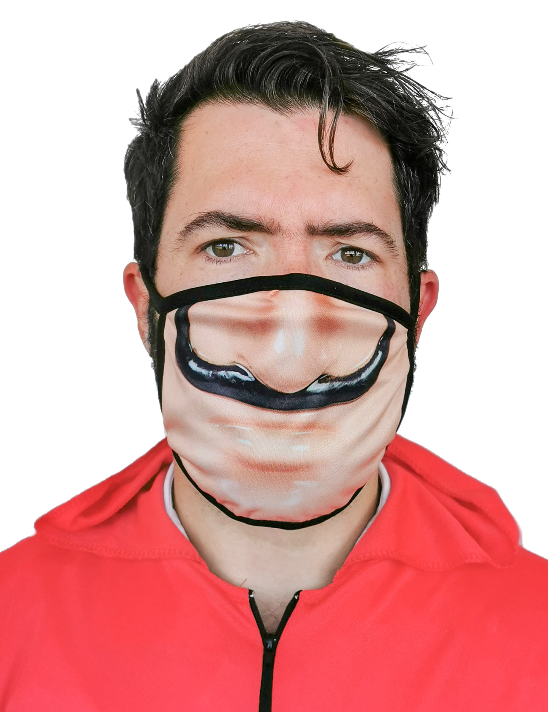 Bankräuber-Gesichtsmaske Mund-Nasen-Maske Accessoire beige-schwarz