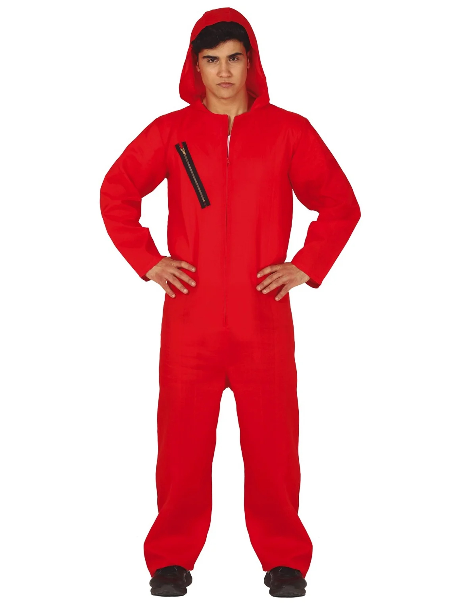 Bankräuber-Overall für Erwachsene rot