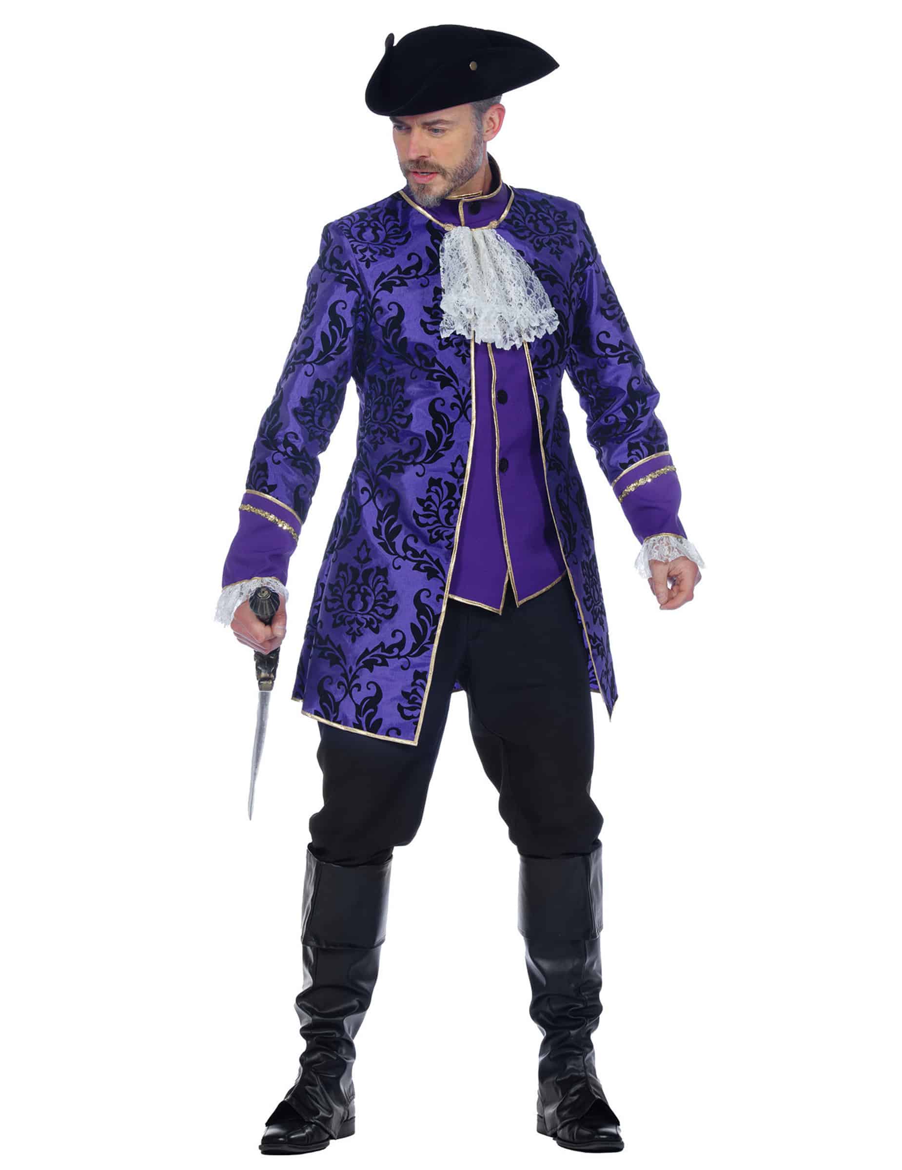 Barockes Marquis Kostüm Deluxe für Herren Lila
