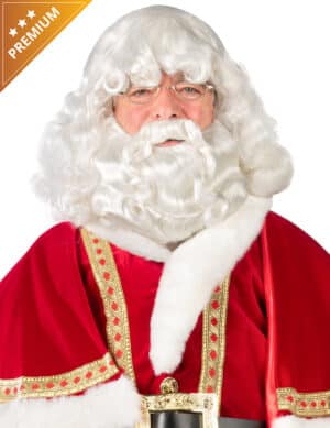 Bart und Perücke Set Weihnachtsmann Lappland Luxus Premium Zubehör