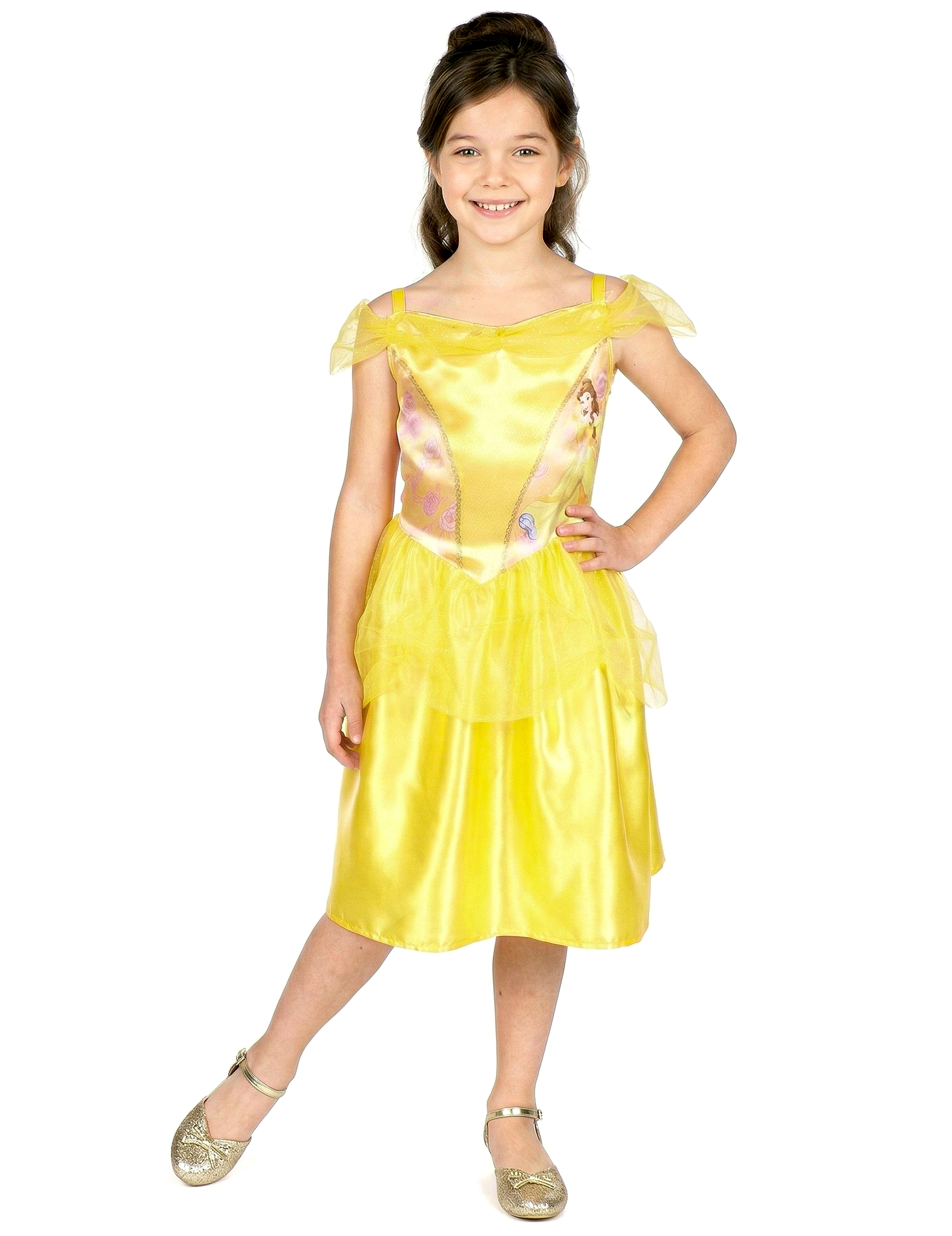 Basic Belle Mädchenkostüm gelb
