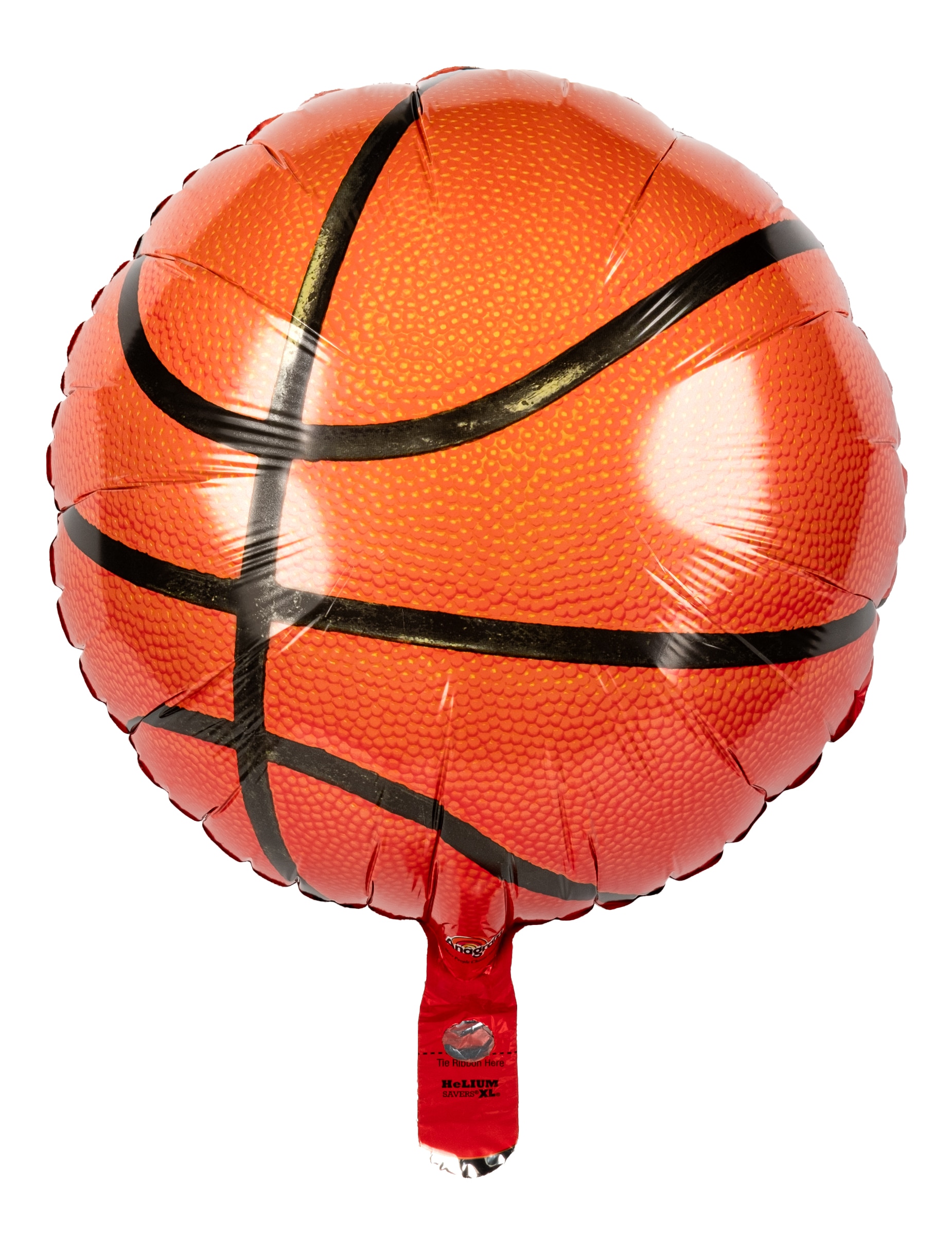 Basketball-Ballon Aluminium-Luftballon orange-schwarz 45cm