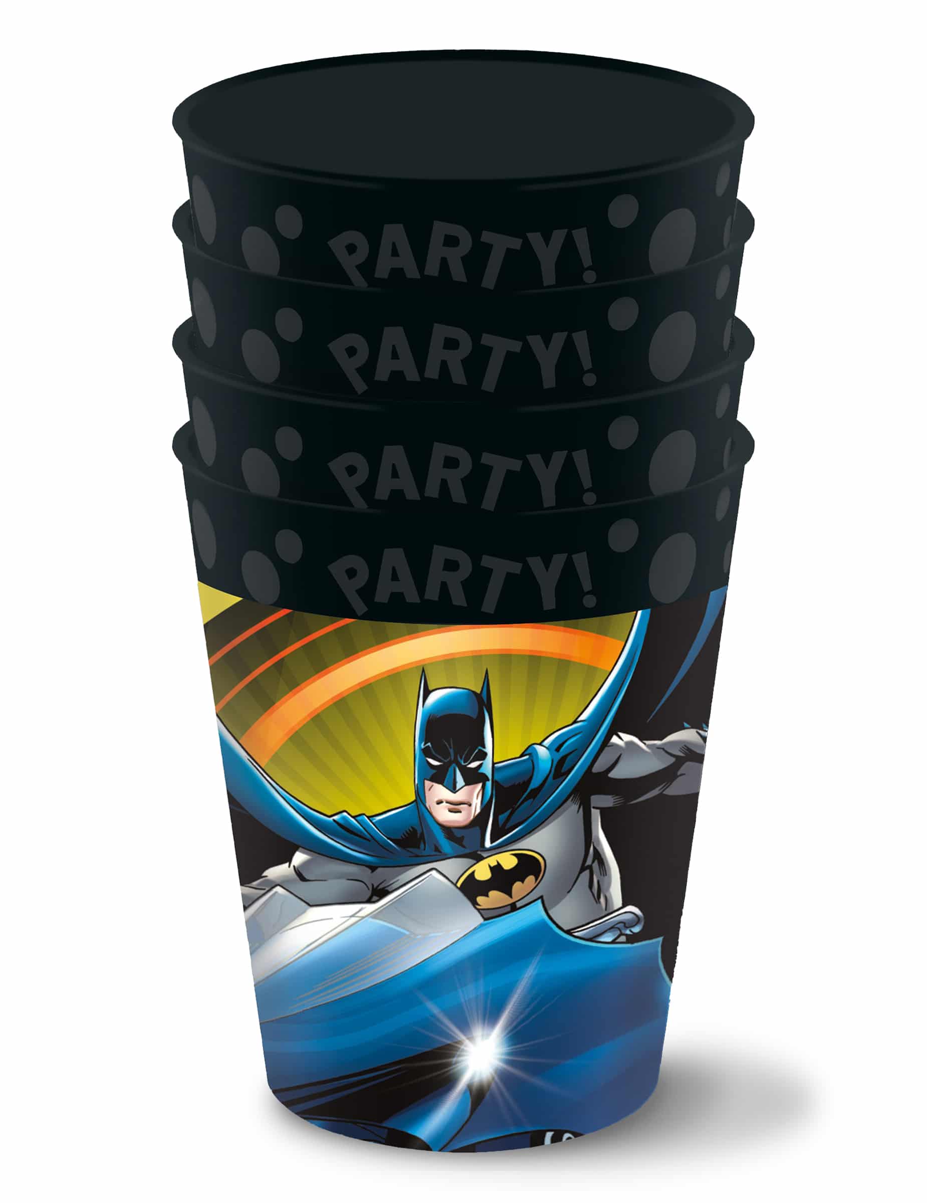 Batman Partybecher 4er-Set Mehrweg 250ml Schwarz