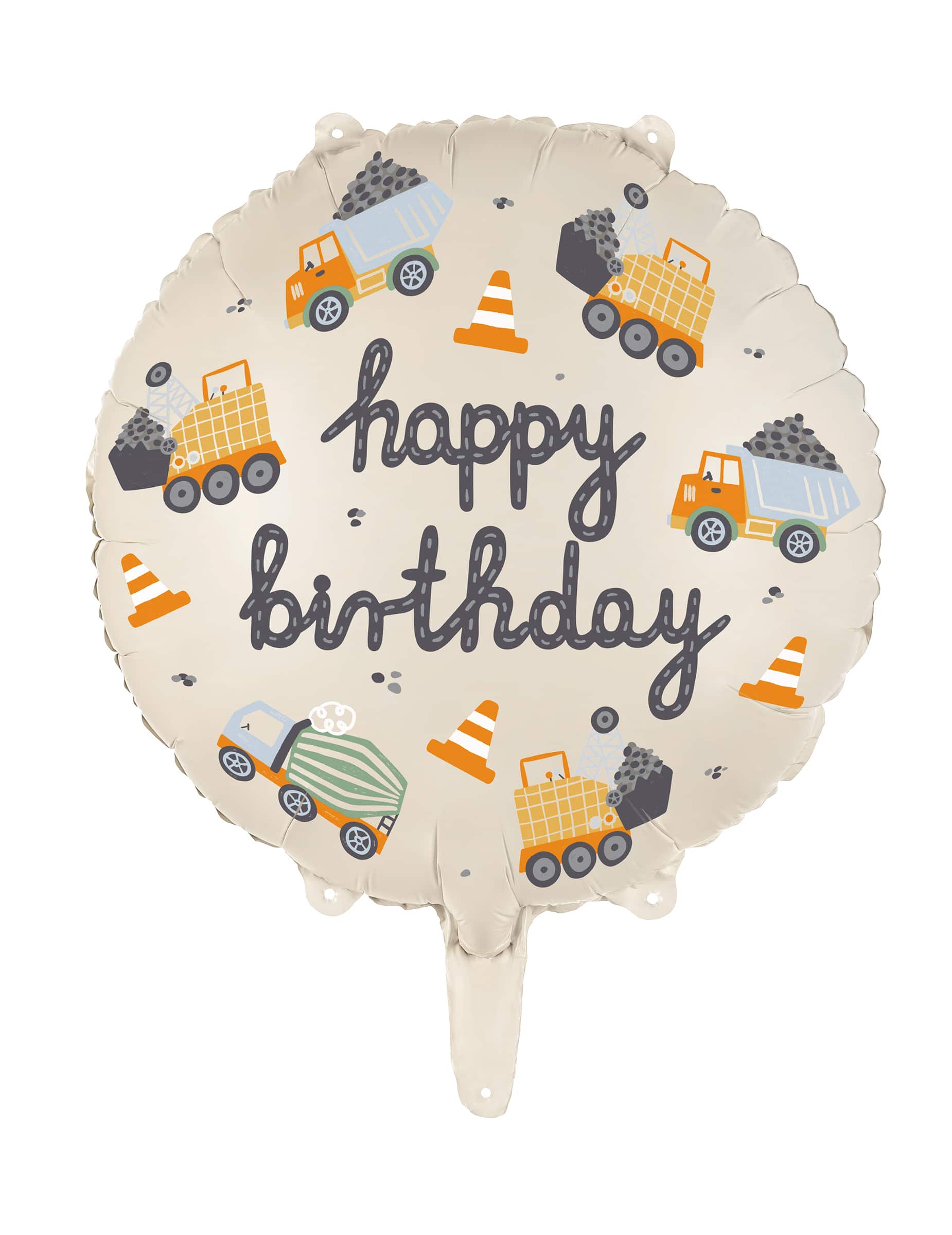 Baufahrzeuge Ballon Happy Birthday 45 cm