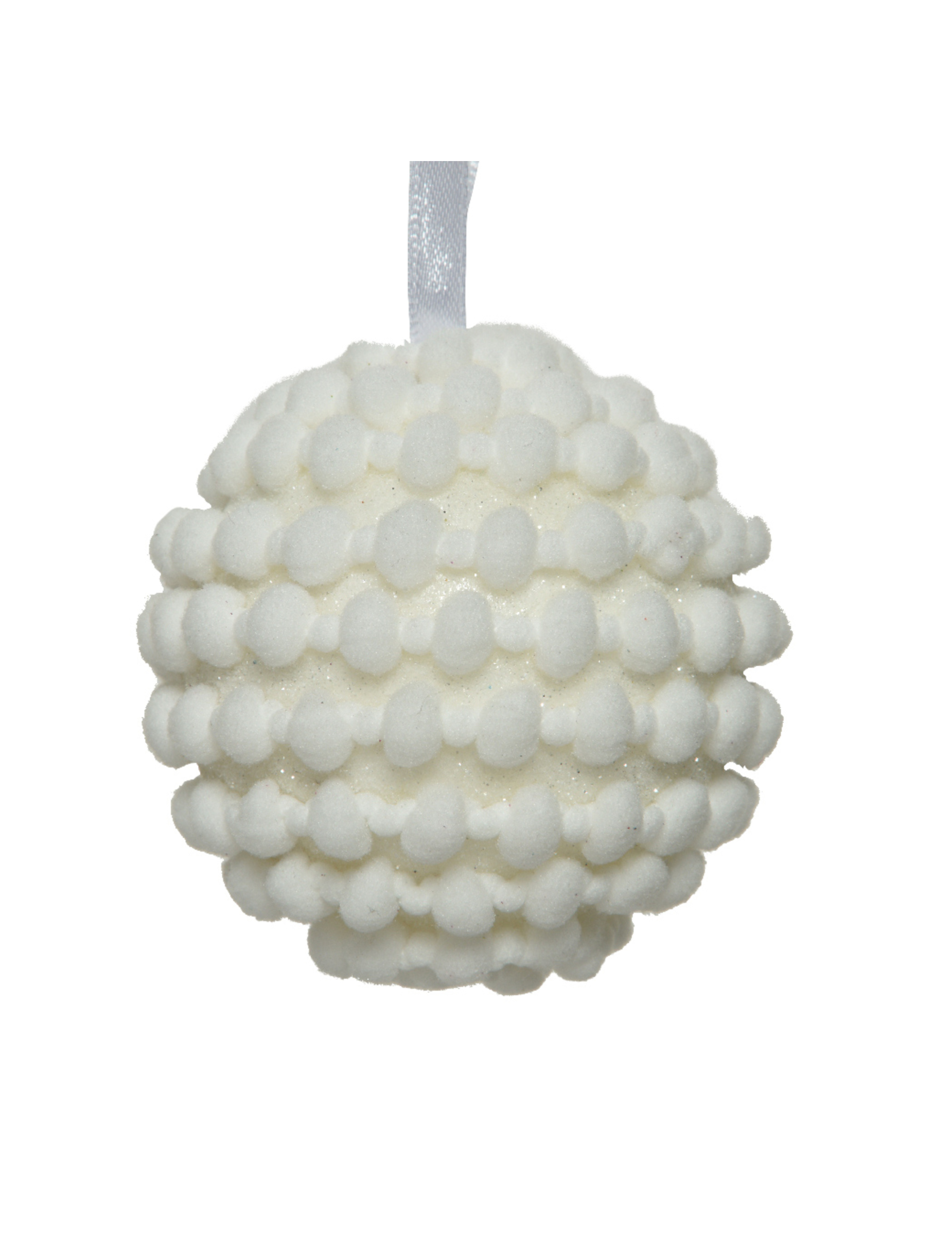 Baumwoll-Christbaumkugel weiß 8 cm