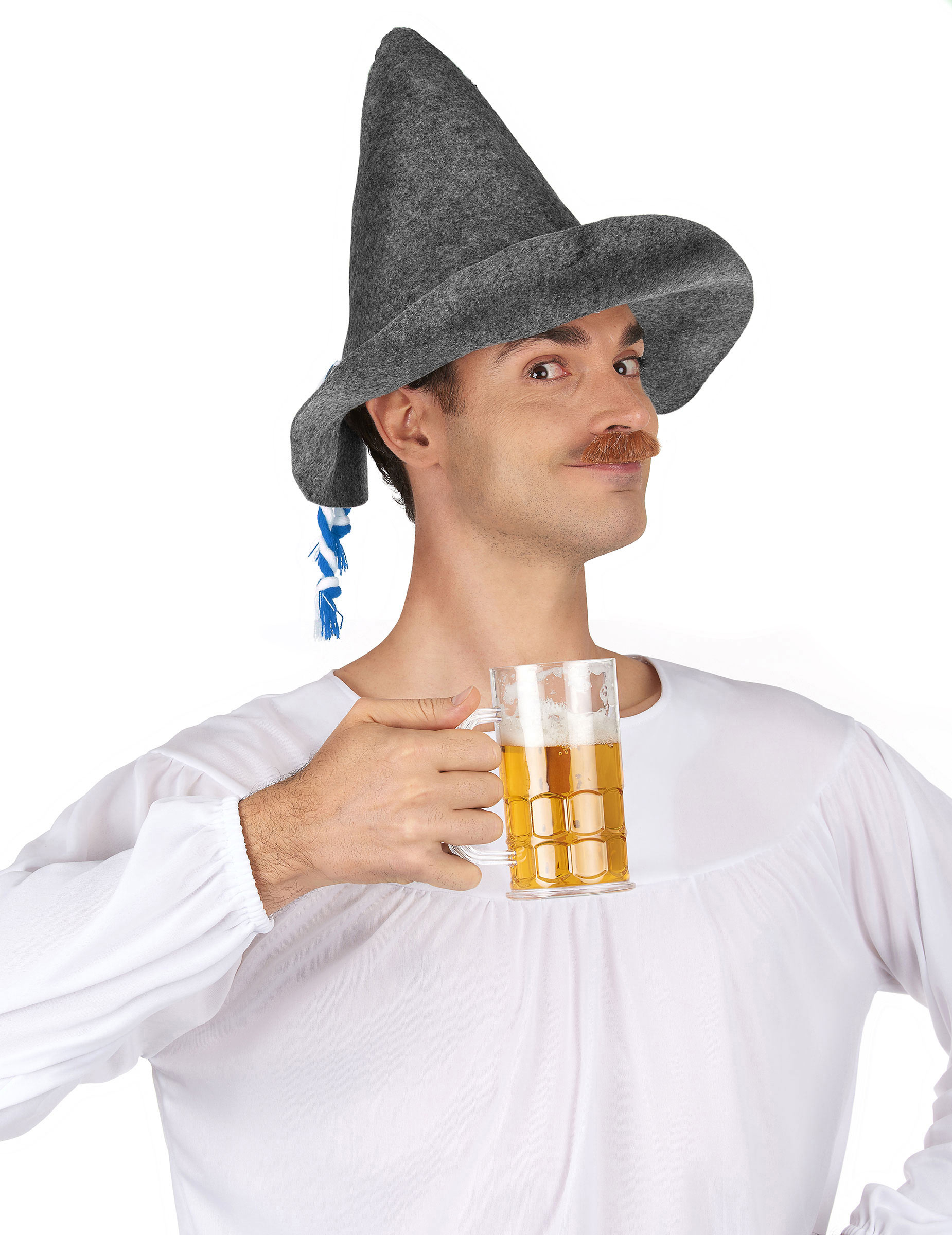 Bayern Filzhut grau-blau-weiss