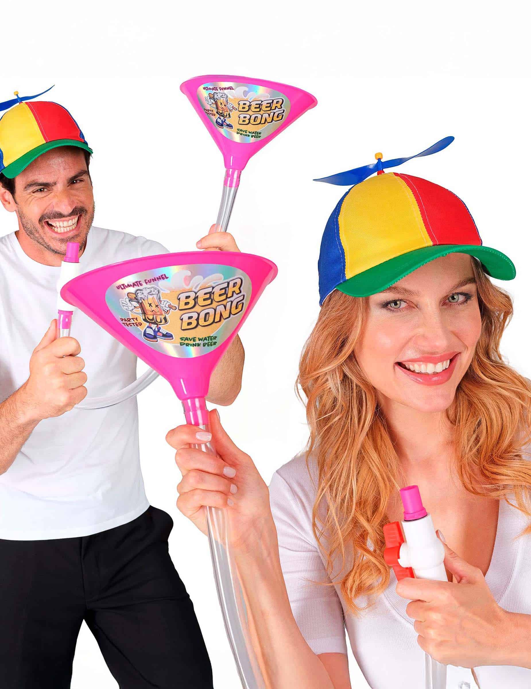 Beerbong Biertrichter Trinkspiel JGA pink