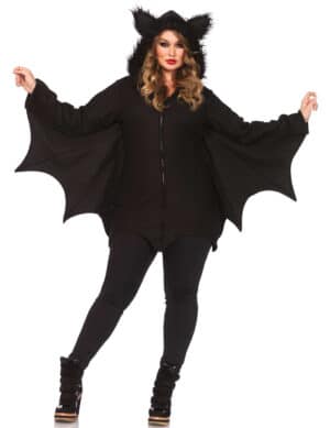 Bezaubernde Fledermaus Halloween Plus-Size-Kostüm für Damen schwarz