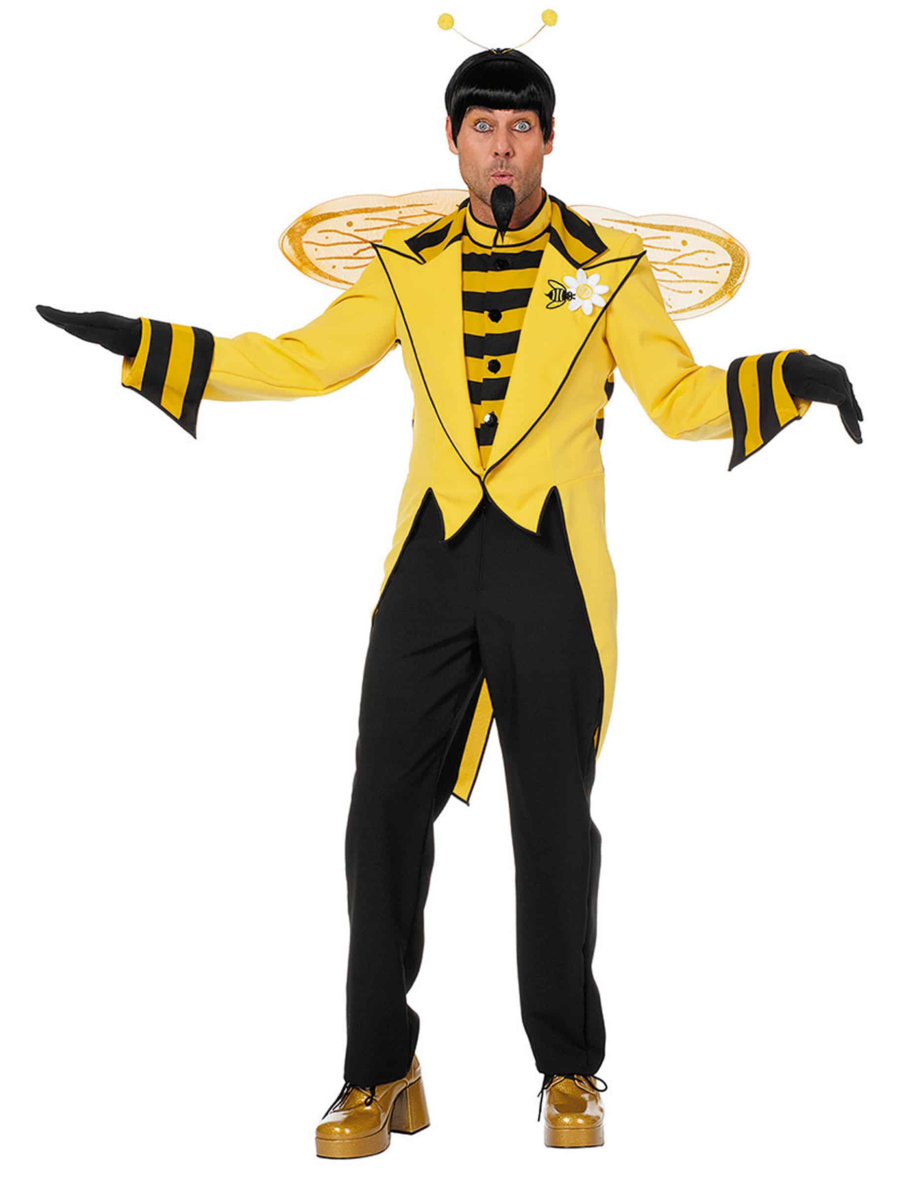 Bienen Frackjacke für Herren Gelb Schwarzes Kostüm für Karneval + Party