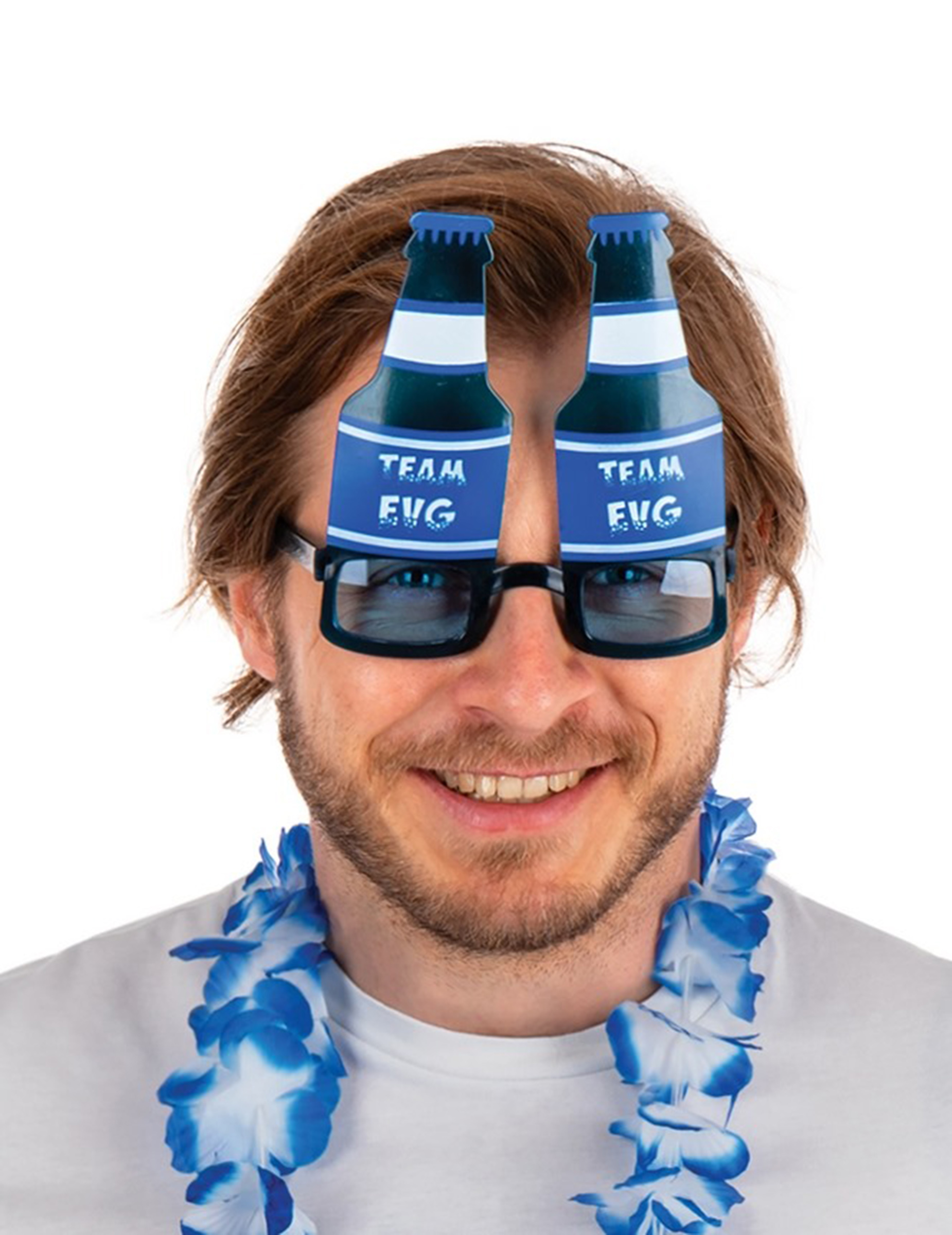 Bierflaschen Brille Team Bräutigam Erwachsene schwarz-blau
